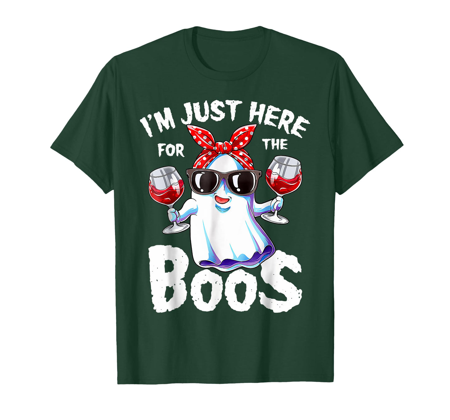 I'm Just Here for The Boos Halloween Women Ghost Cute Funny T-Shirt