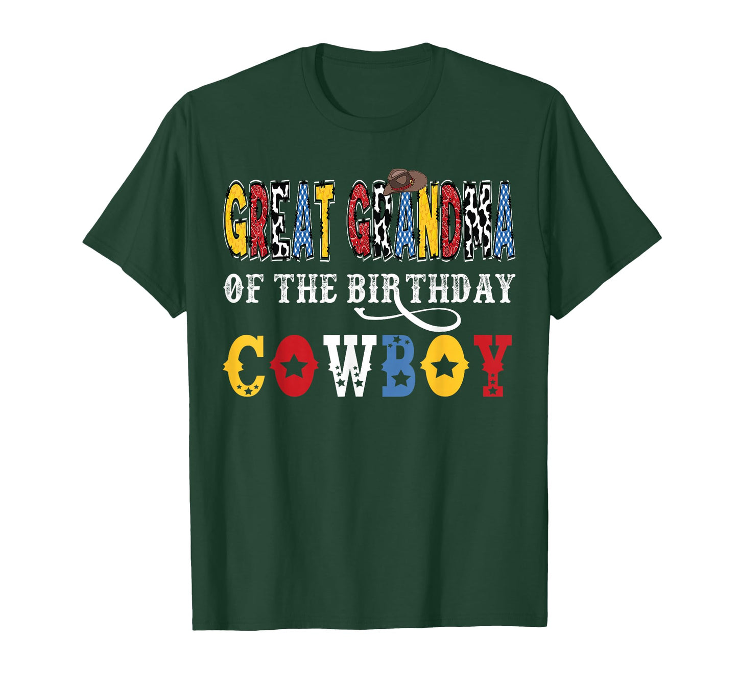 Great Grandma Of The Birthday CowBoy Western Rodeo Grandma T-Shirt