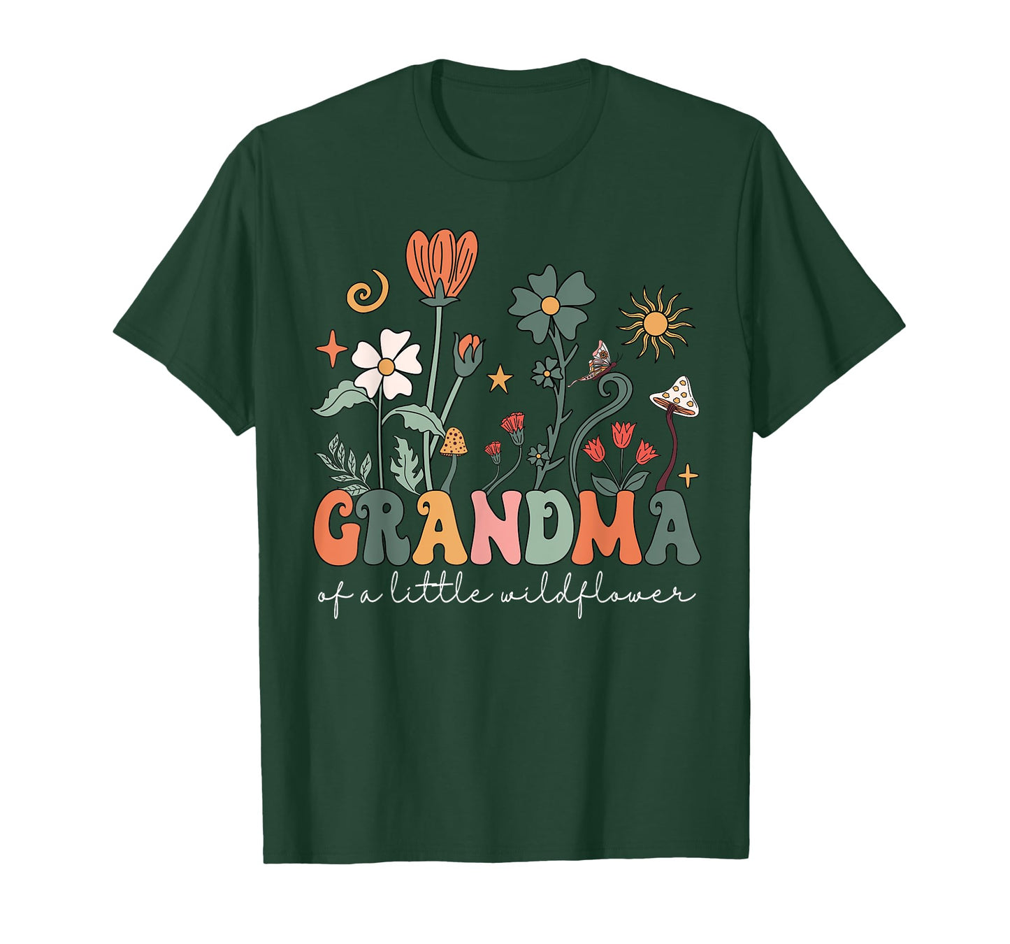 Grandma Of A Little Wildflower Girls Women Family Matching T-Shirt
