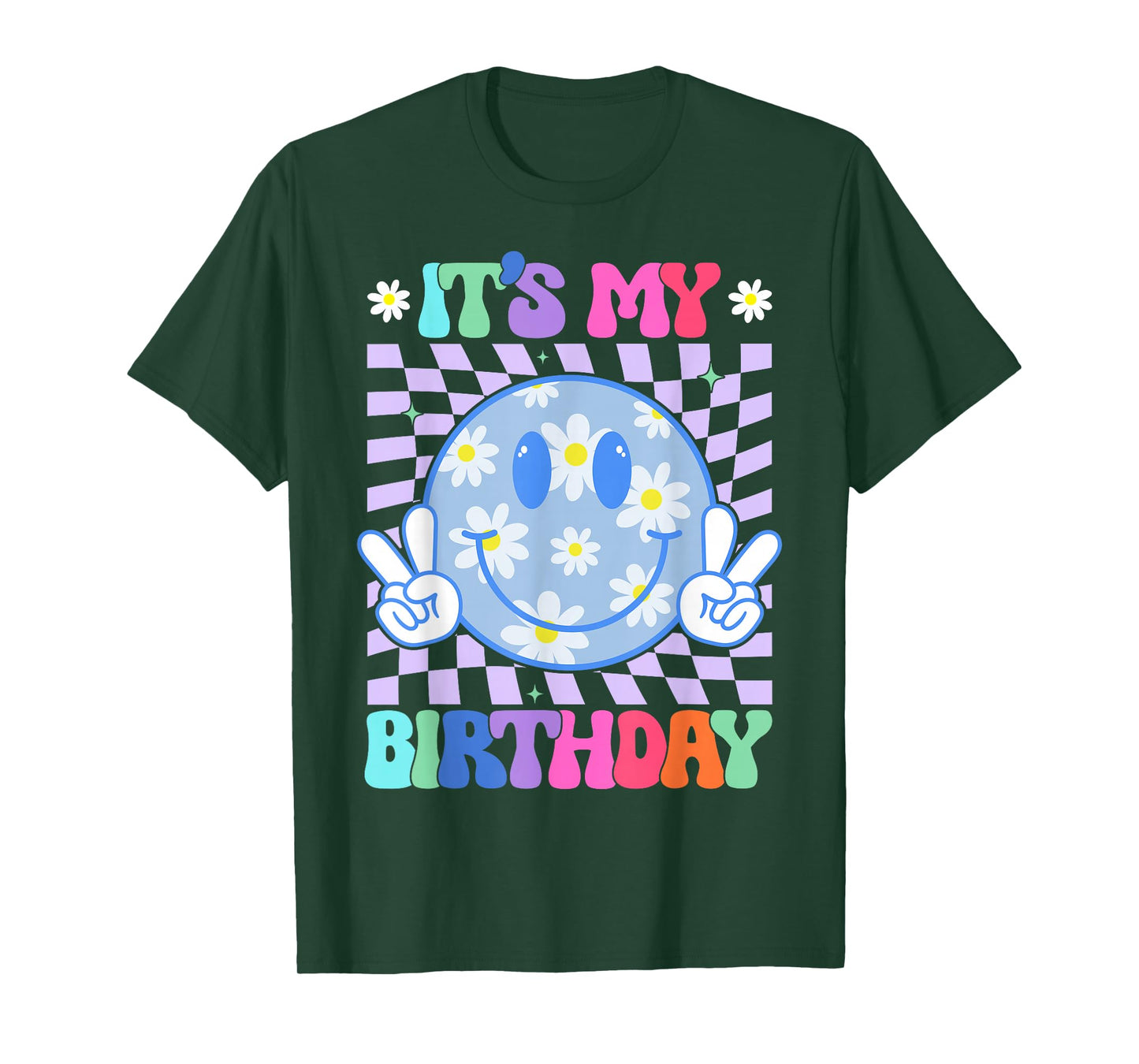 It's My Birthday Women Teens Girls Kid Bday Flower Groovy T-Shirt