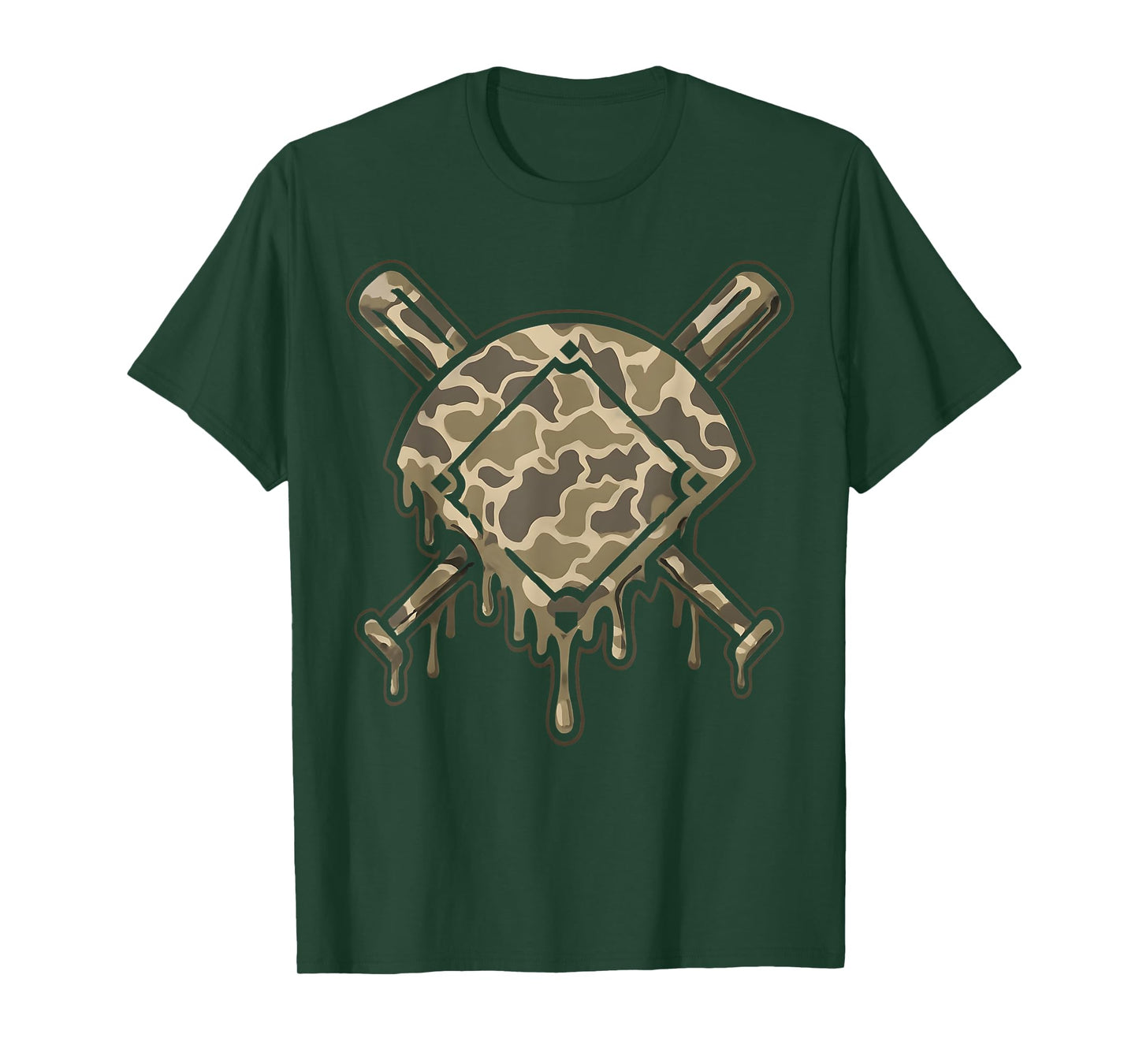 Baseball Drip Camo Baseball Diamonds Boys Sports Game Day T-Shirt