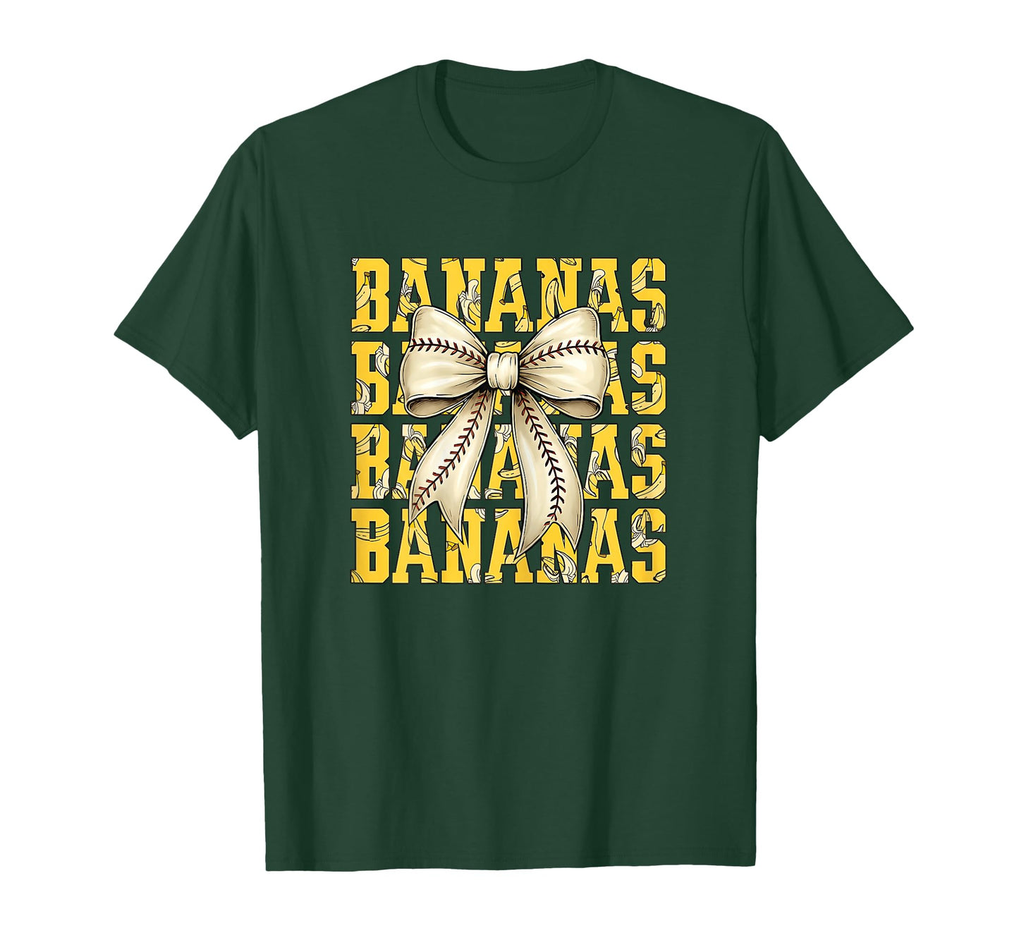 Retro Bananas Last Name Coquette Bow Women Girls Kids T-Shirt