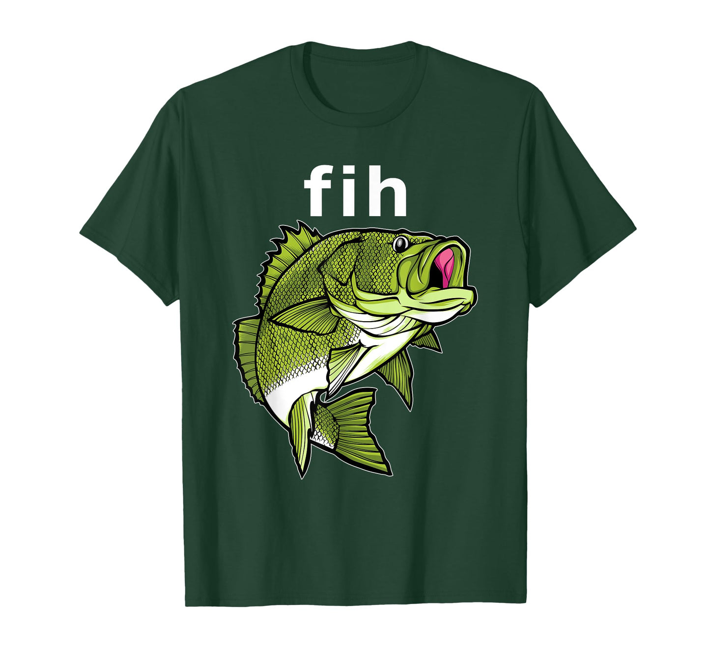 "Fih" Funny Misspelling Fish Meme, Simple Humor T-Shirt
