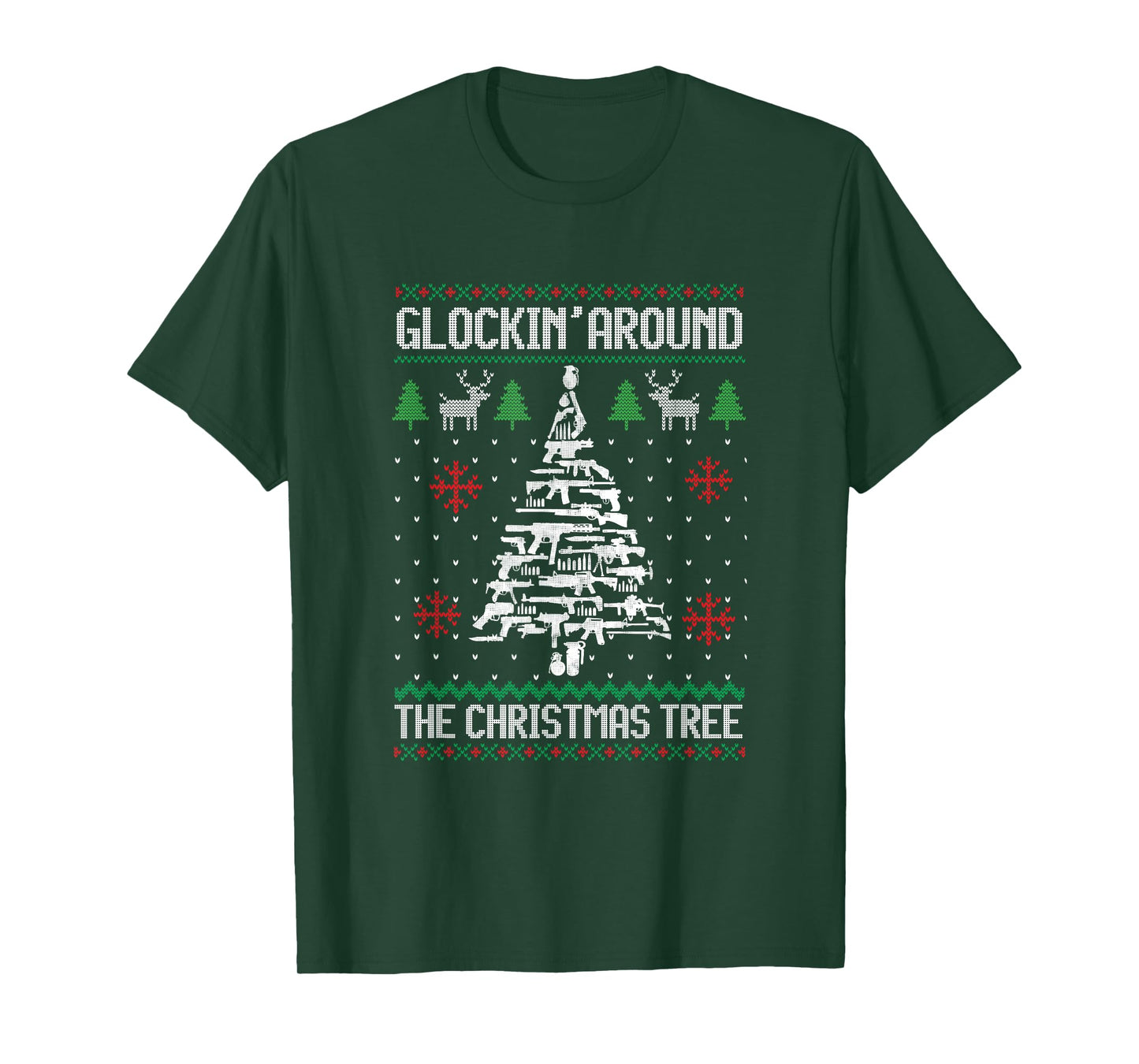 Funny Guns Ugly Christmas Sweaters for Gun Lovers Men Women T-Shirt