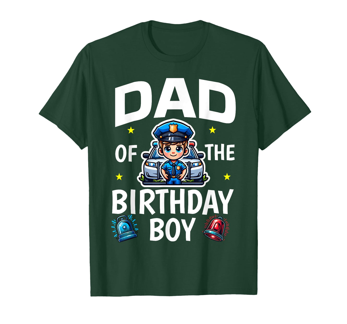 Dad Of The Birthday Boy Police Car Policeman Police Officer T-Shirt
