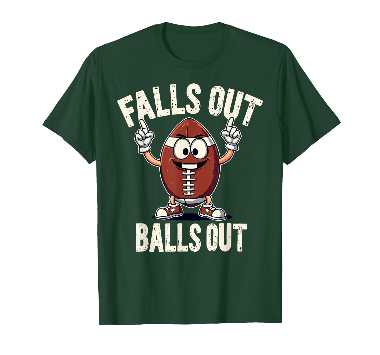 Falls Out Balls Out Football Fanny Thanksgiving Autumn Tee T-Shirt