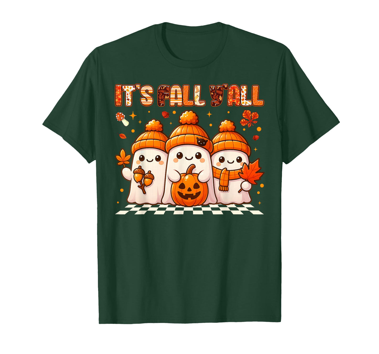 Its Fall Yall Boo Ghost Autumn Fall Mens Womens Boys Girls T-Shirt