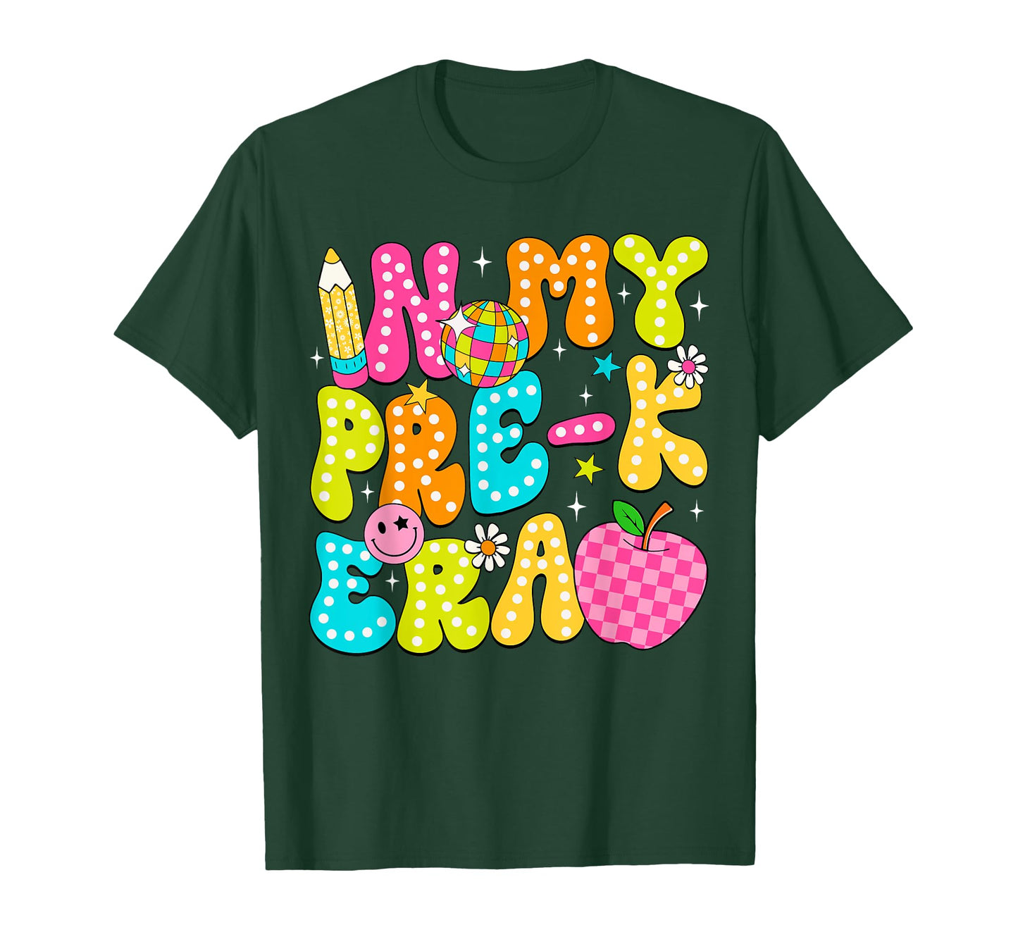 In My Pre-K Era Groovy Back To School Pre-K Teacher Student T-Shirt