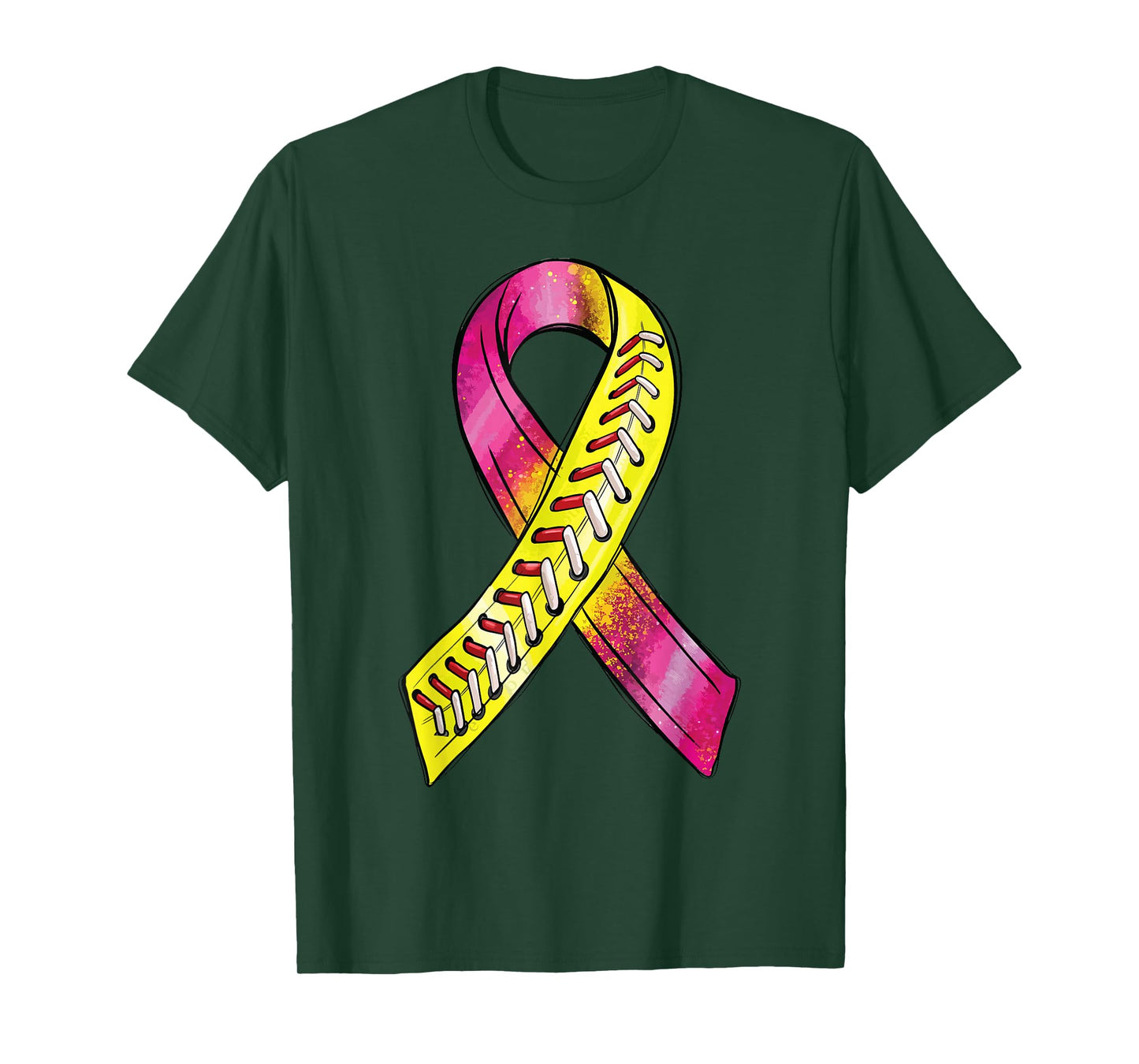 Strike Out Breast Cancer Awareness Day Pink Ribbon Softball T-Shirt
