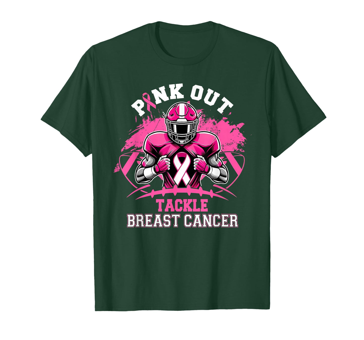 Tackle Breast Cancer Football Pink Out American Football Mom T-Shirt