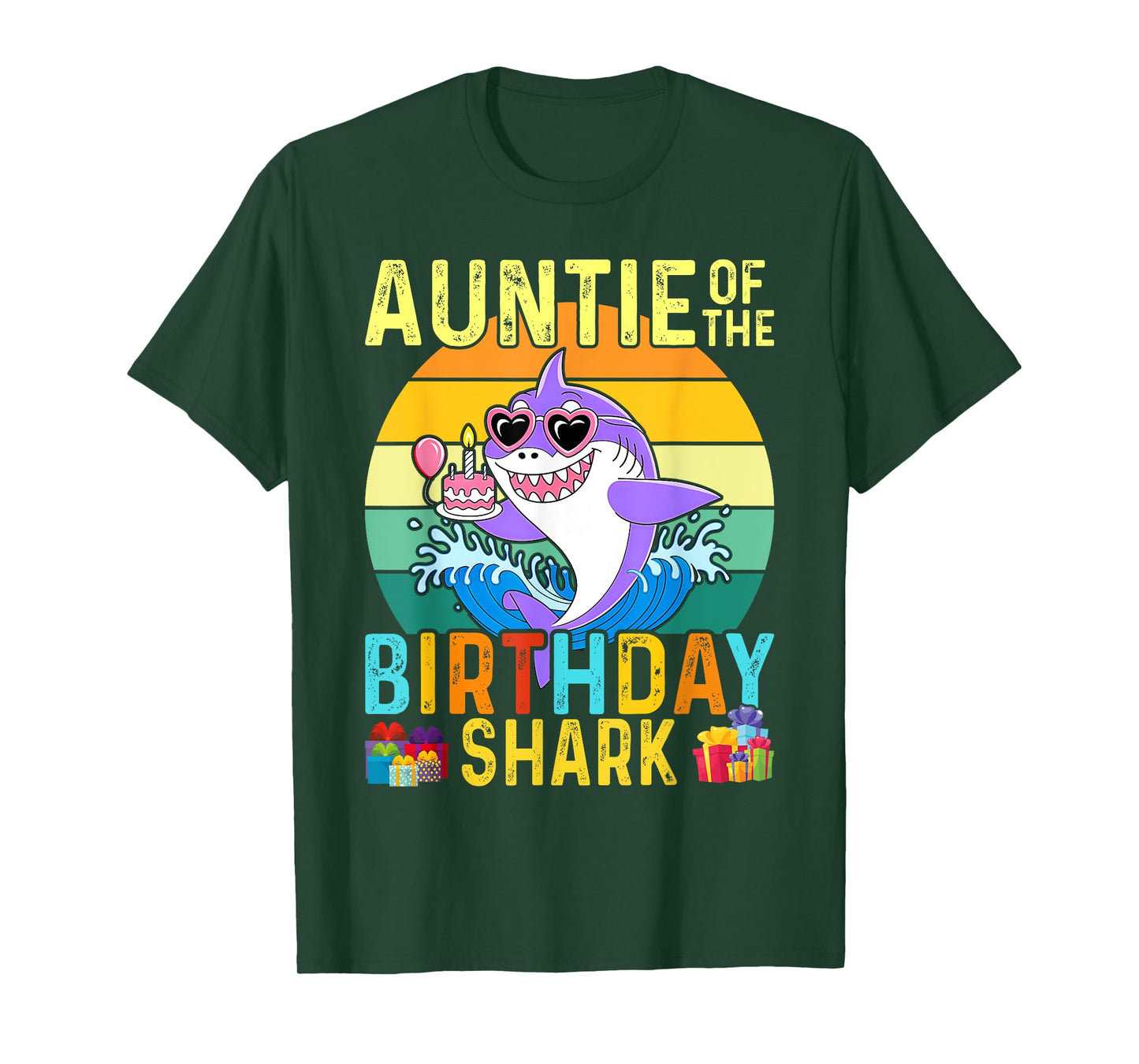 Auntie of The Shark Birthday Aunt Matching Family T-Shirt