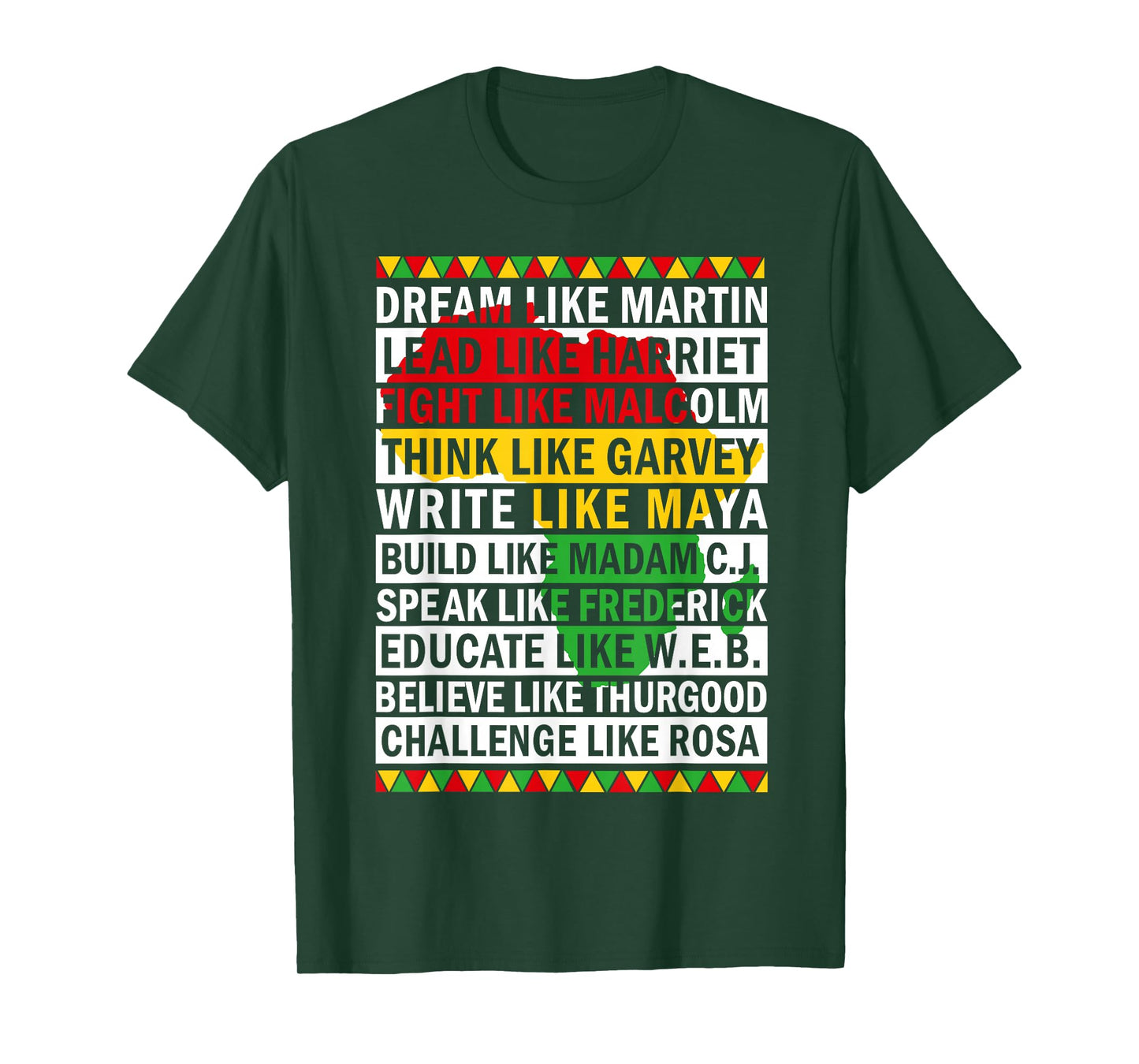 Black History Month dream Like African leader Men Women T-Shirt