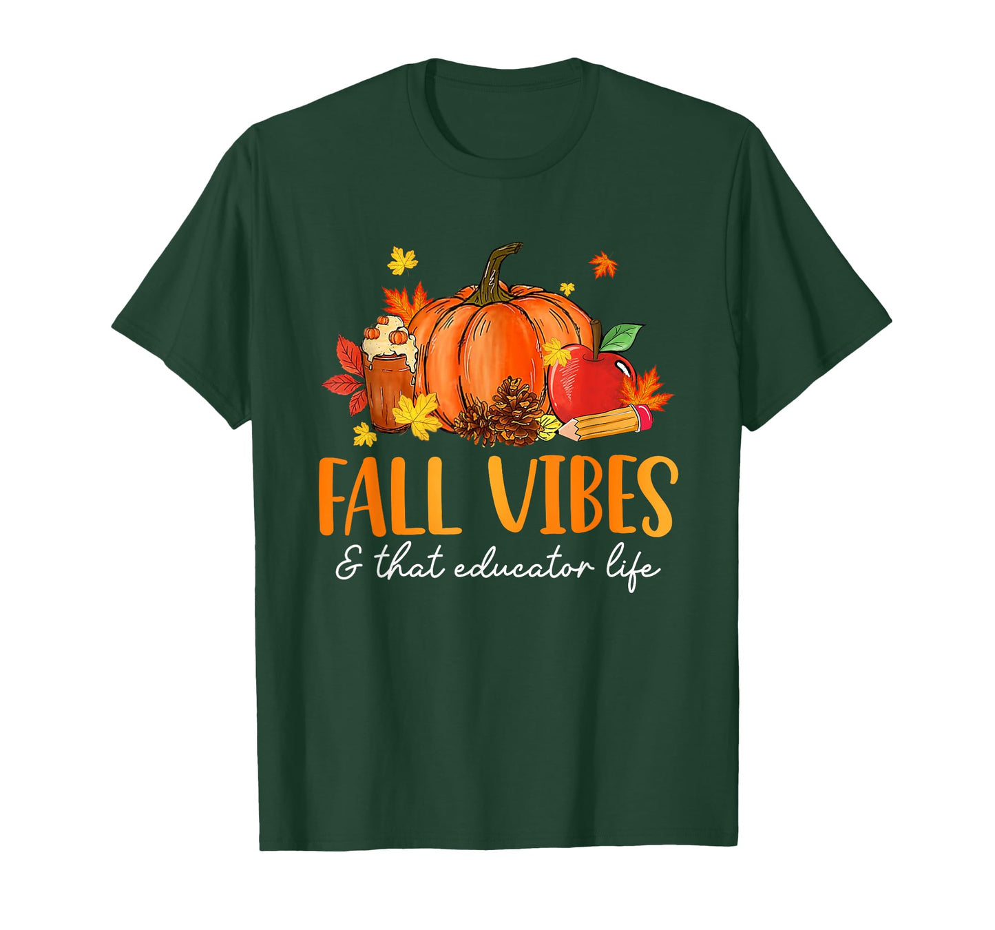 Fall Vibes & That Educator Life Leopard Pumpkin Season T-Shirt