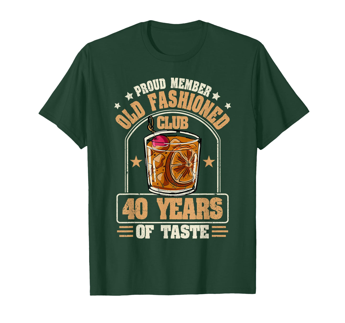 40 Years Old Fashioned Whiskey Cocktail 40th Birthday T-Shirt