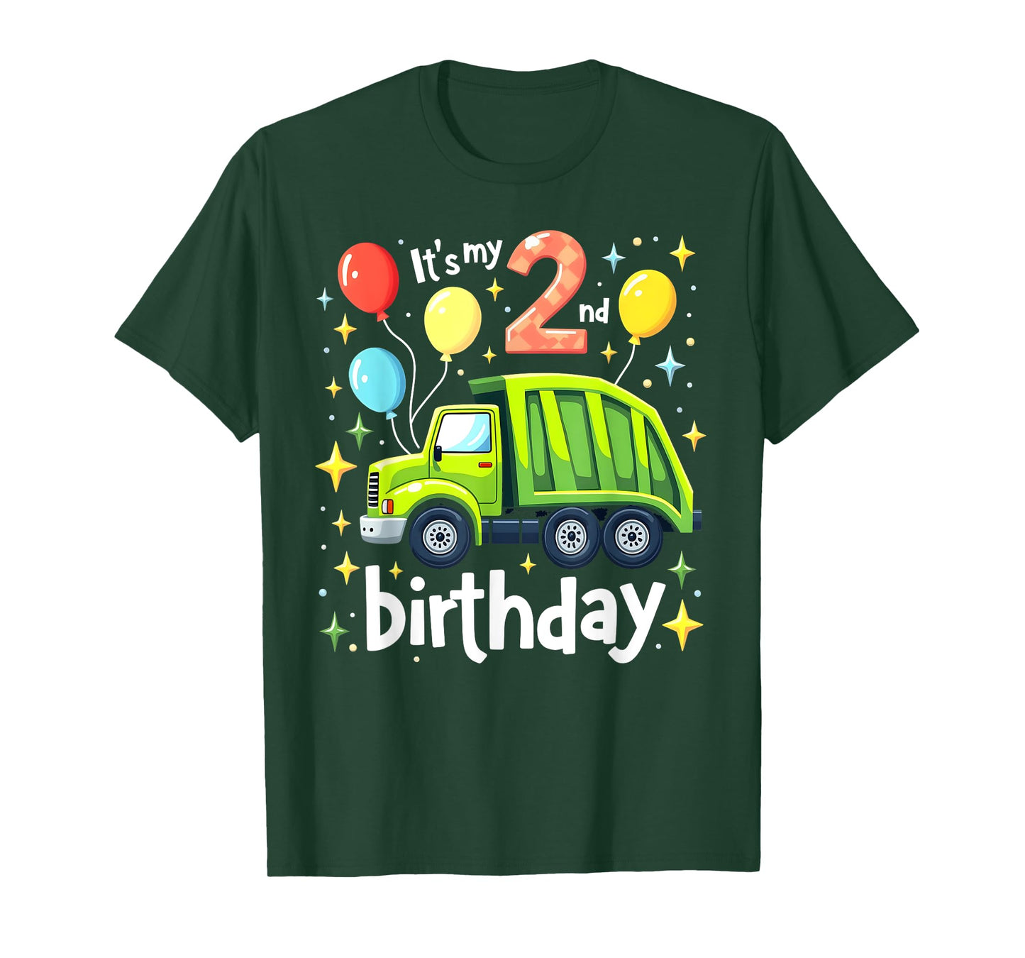 Garbage Truck 2nd Birthday Boy Trash 2 Year Old Recycling T-Shirt