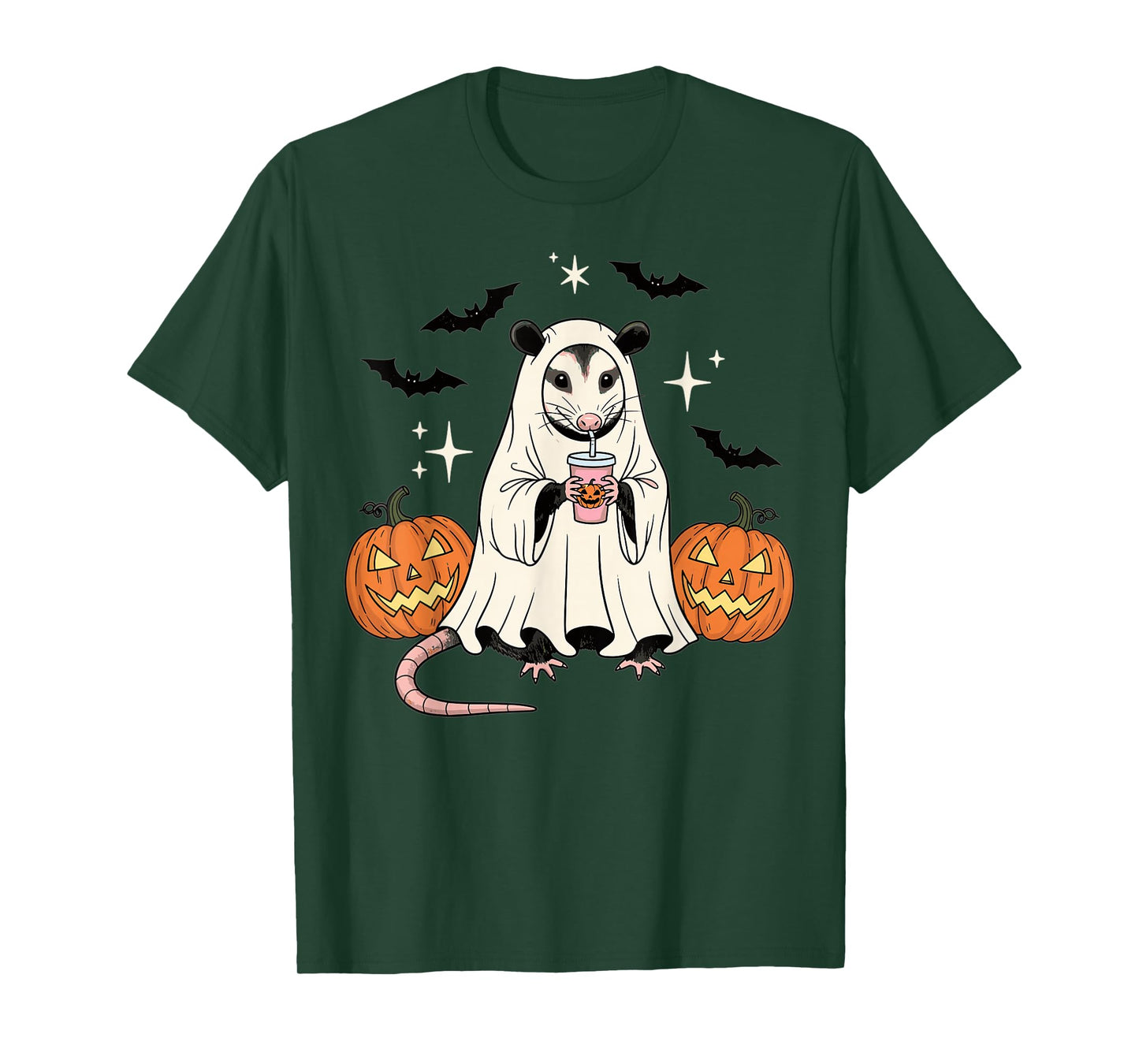 Spooky Possum Ghost Pumpkin Halloween Funny Cute T-Shirt