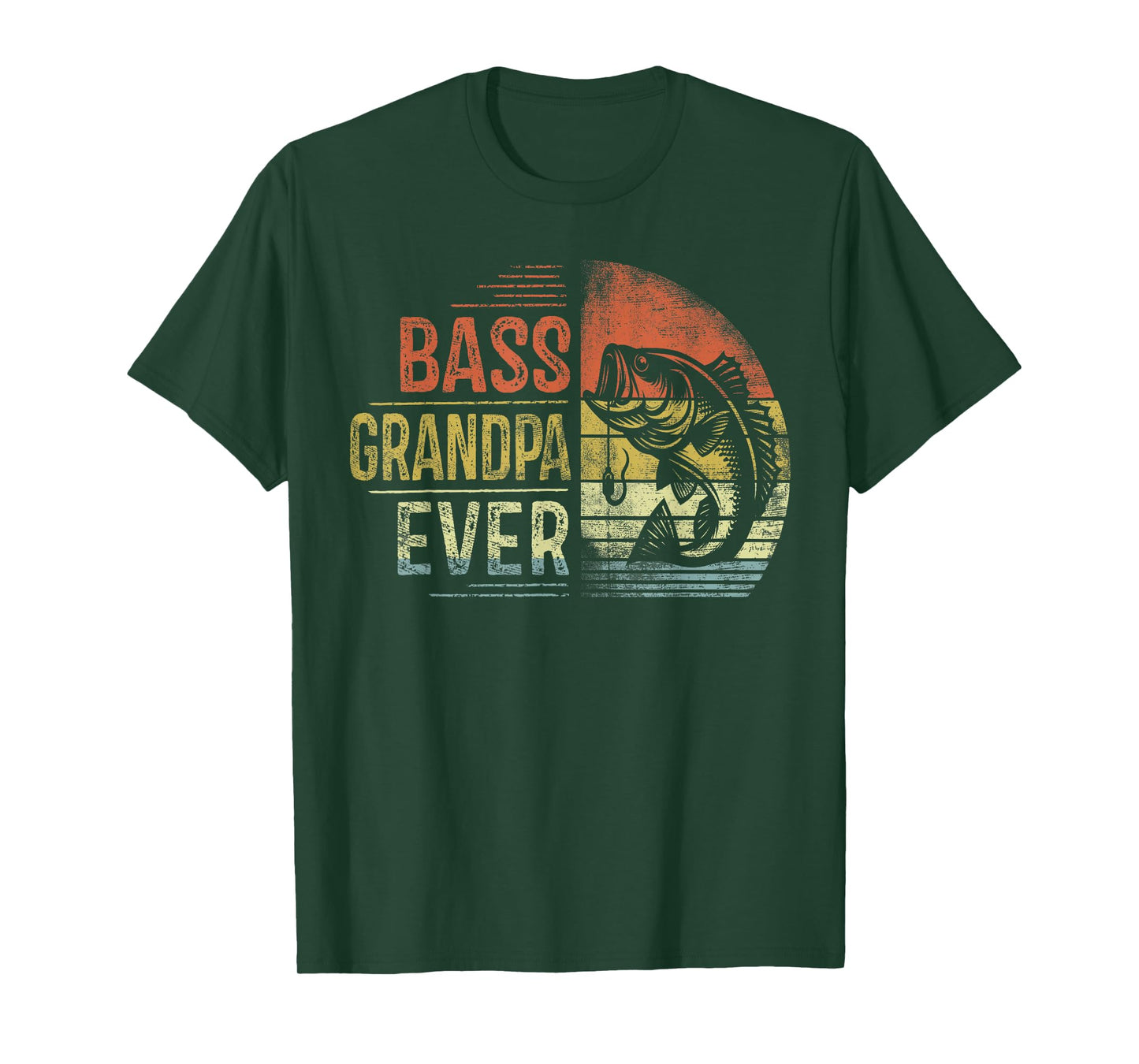 Bass Grandpa Ever Fishing Gifts Grandpa Birthday Vintage T-Shirt