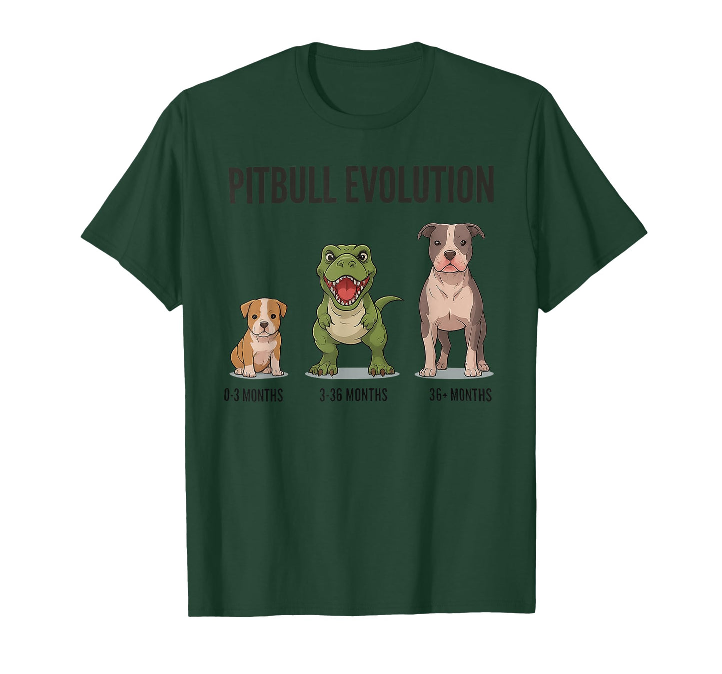 Pitbull Evolution Funny Dog Lover Meme T-Rex Graphic T-Shirt