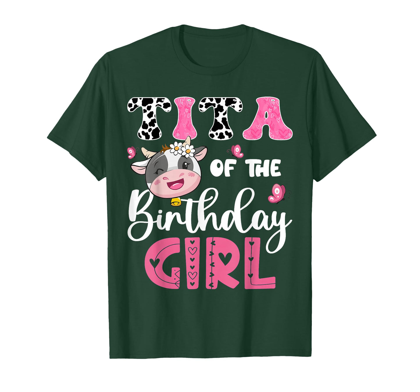 Tita Of The Birthday Girl Farm Cow 1St Birthday Party T-Shirt