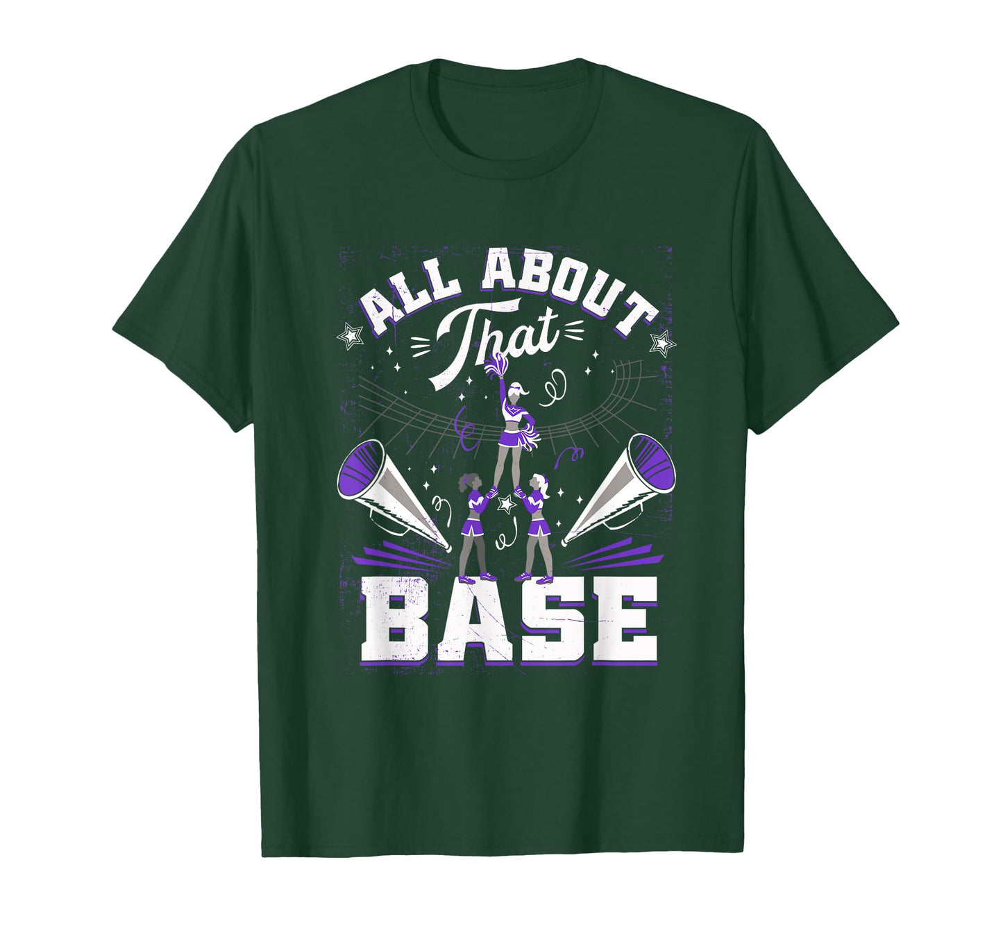 Funny Cheerleading All About That Base Cheer Leader Girls T-Shirt