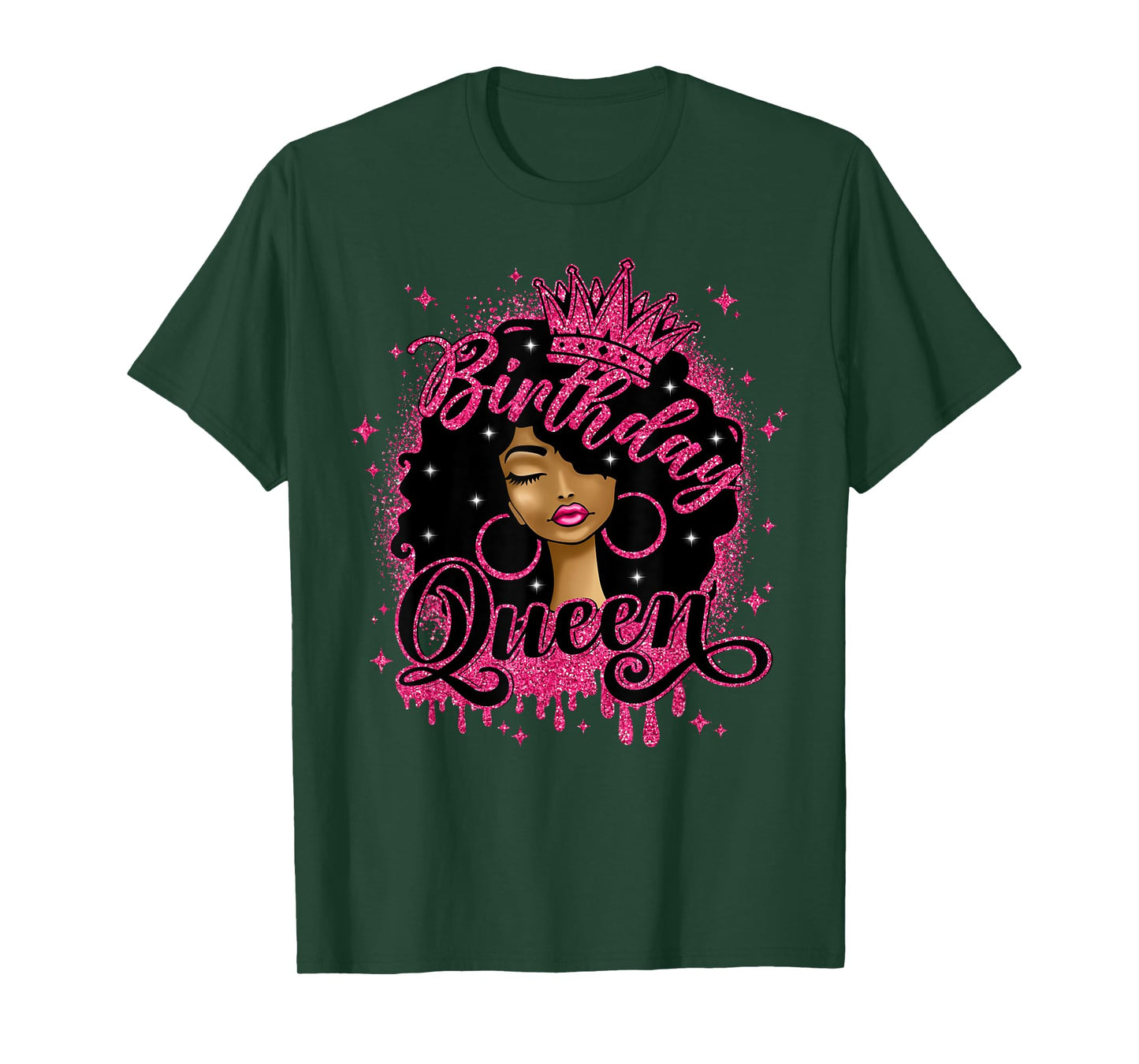 Birthday Queen Cute Curly Afro Black Women It's My Birthday T-Shirt