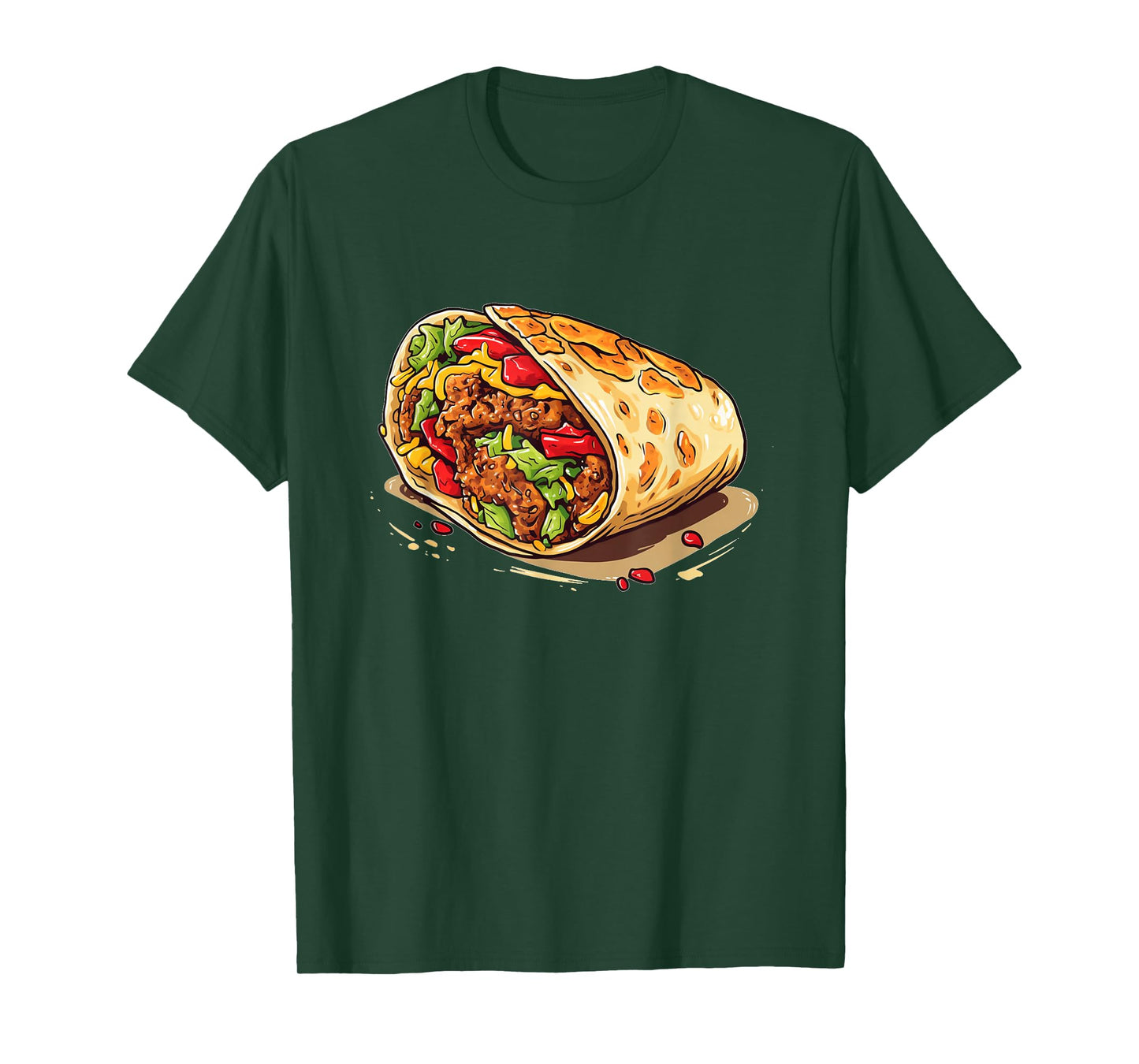 Burrito with Vegetable and Beef for Mexican Food Lovers T-Shirt