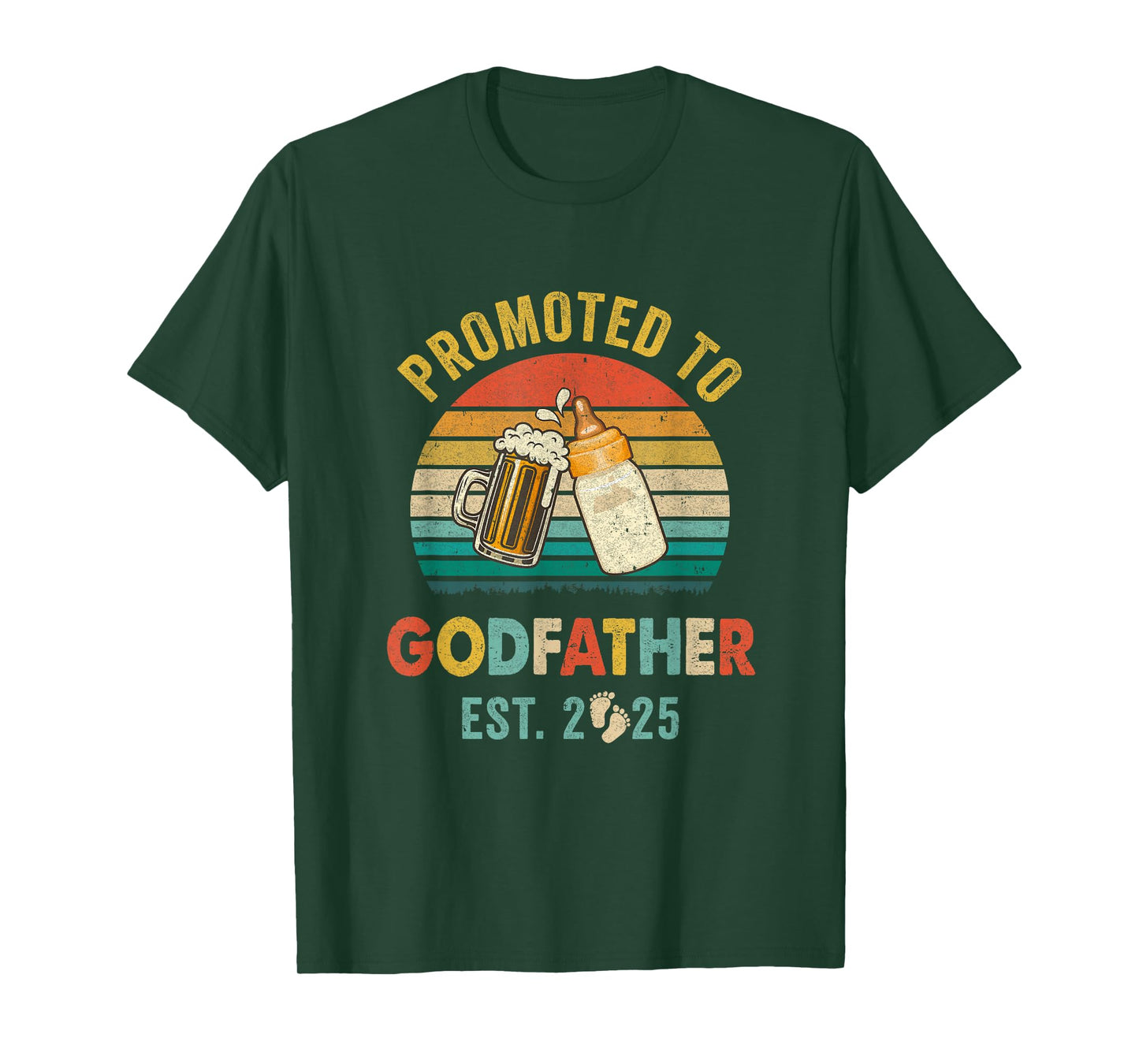 Promoted To Godfather Est 2025 Vintage New Fathers Day T-Shirt