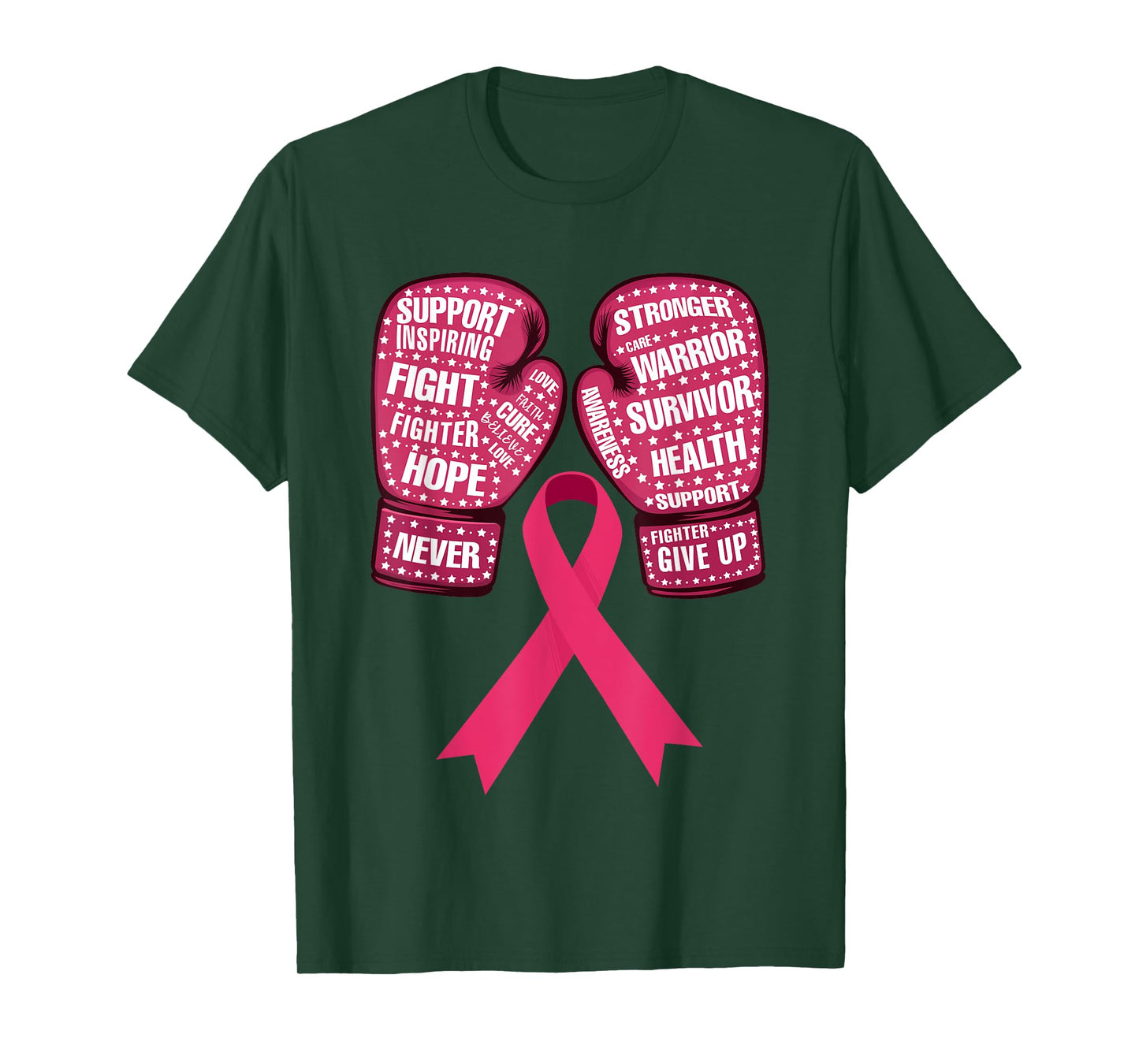 Pink Ribbon Breast Cancer Awareness Boxing Glove T-Shirt