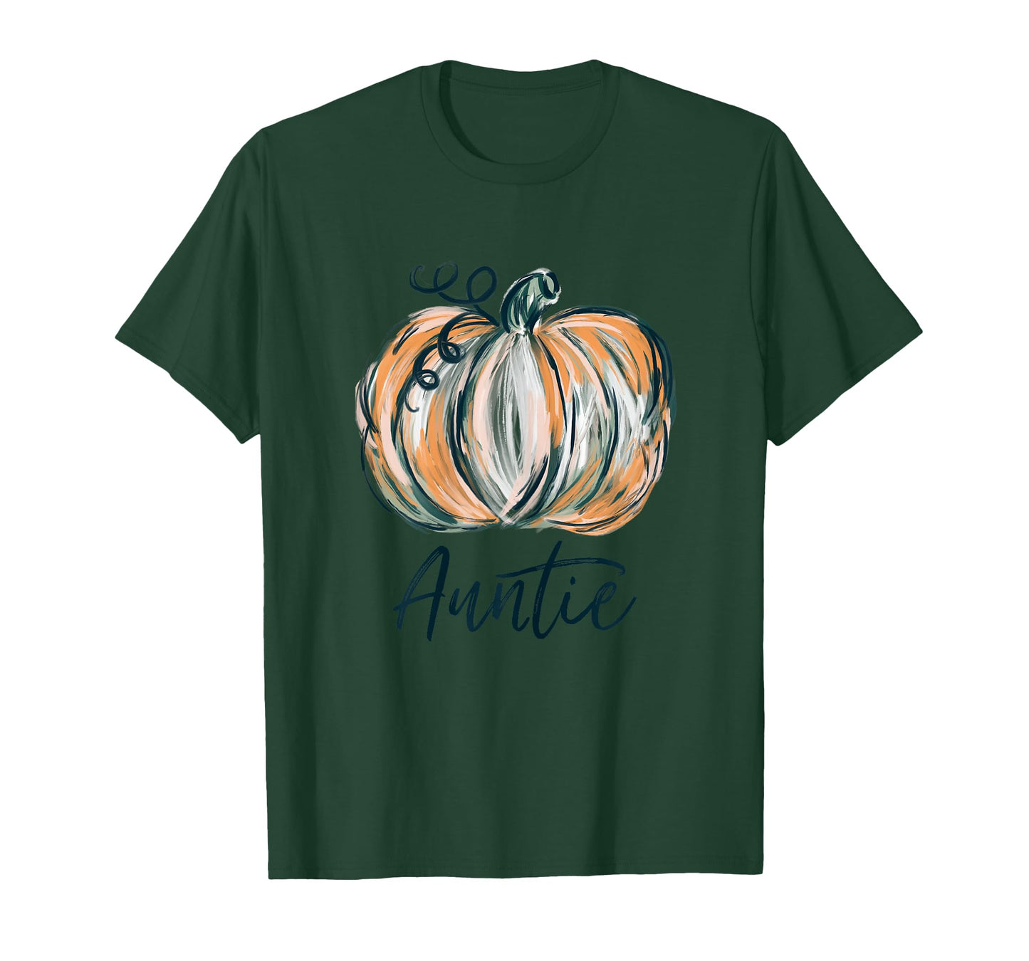 Auntie Watercolor Pumpkin Fall Thanksgiving Halloween 2022 T-Shirt