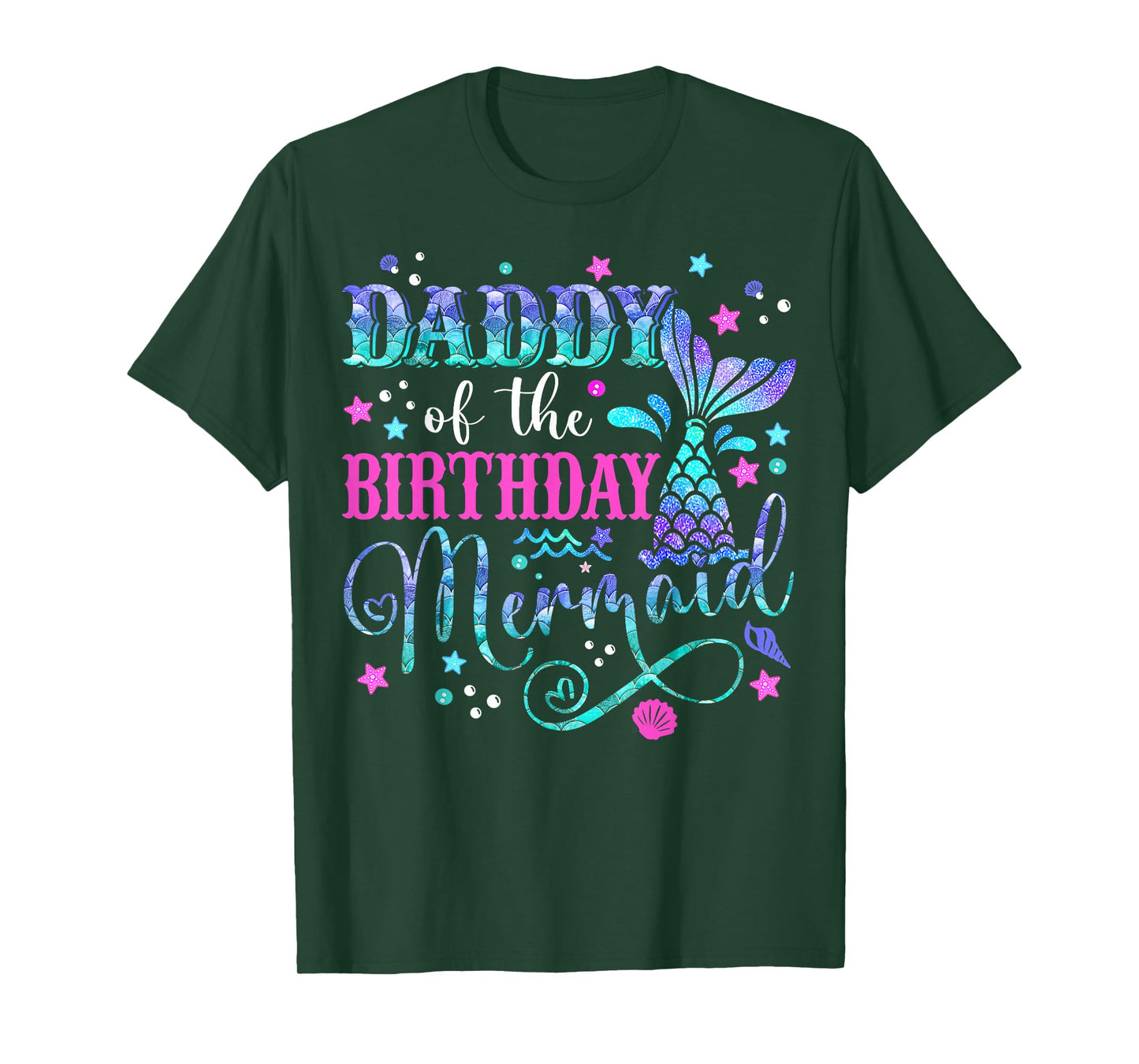 Daddy Of The Birthday Mermaid Girl Bday Party Squad Family T-Shirt