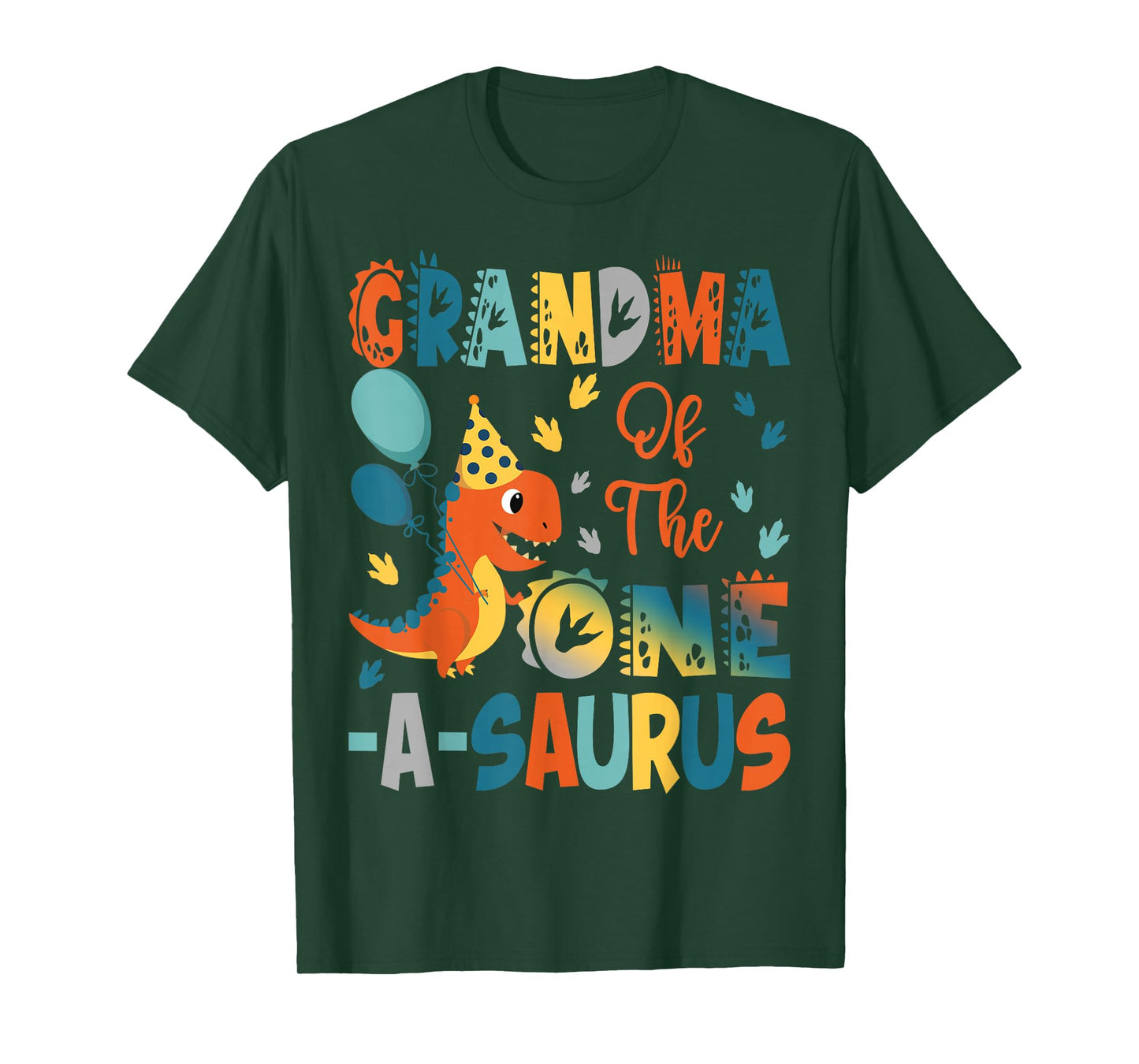 Grandma Of The One-A-Saurus 2Nd Birthday Dinosaur Party T-Shirt
