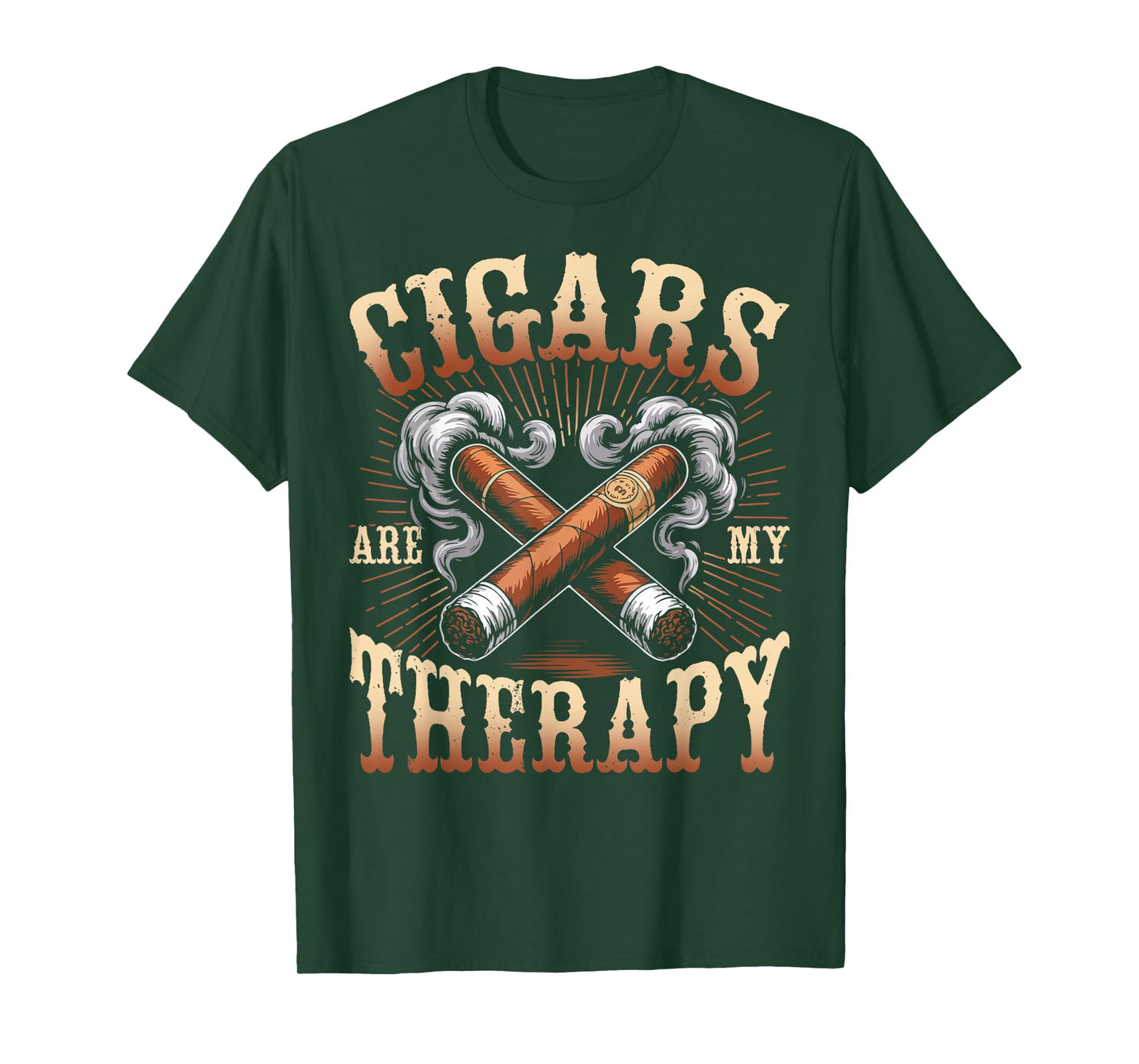 Cigar Smoker Cigars Are My Therapy Funny Cigar Lover T-Shirt