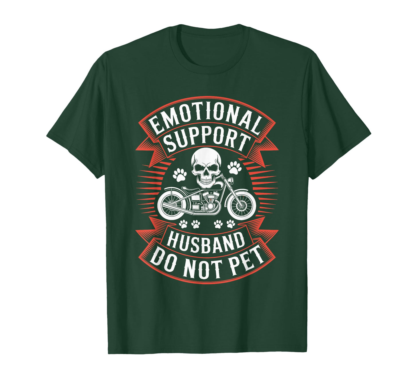 Emotional Support Husband Do Not Pet Fathers Day Motorcycle T-Shirt