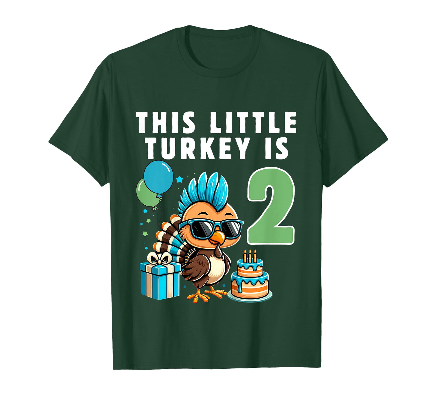 Kids This Little Turkey is 2, Boys 2nd Birthday Kids Thanksgiving T-Shirt