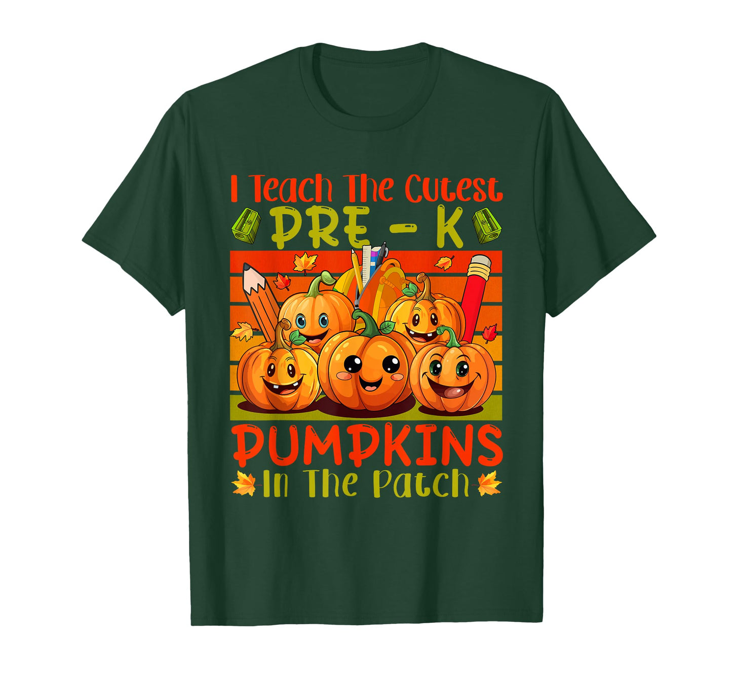 Vintage I Teach The Cutest Pre-K Pumpkins In The Patch T-Shirt