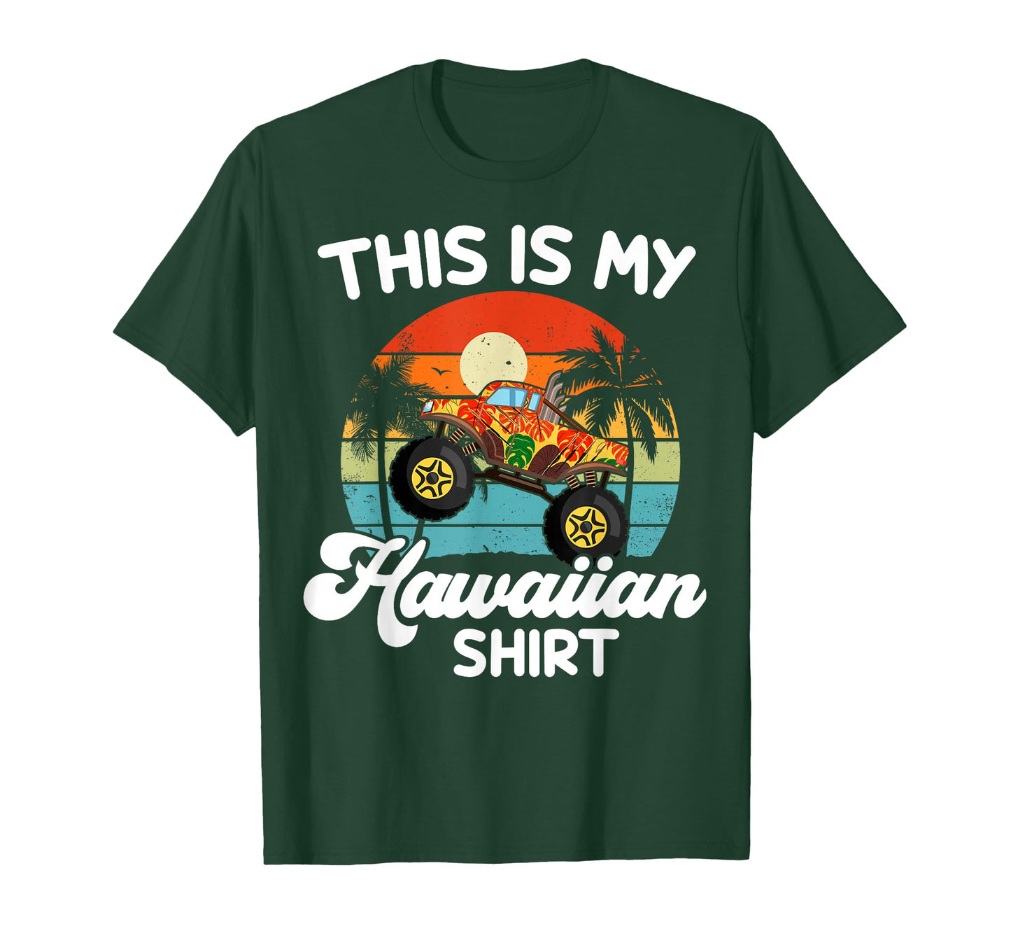 Kids This My Hawaiian-Shirt Toddler Boy Hawaii Monster Truck T-Shirt