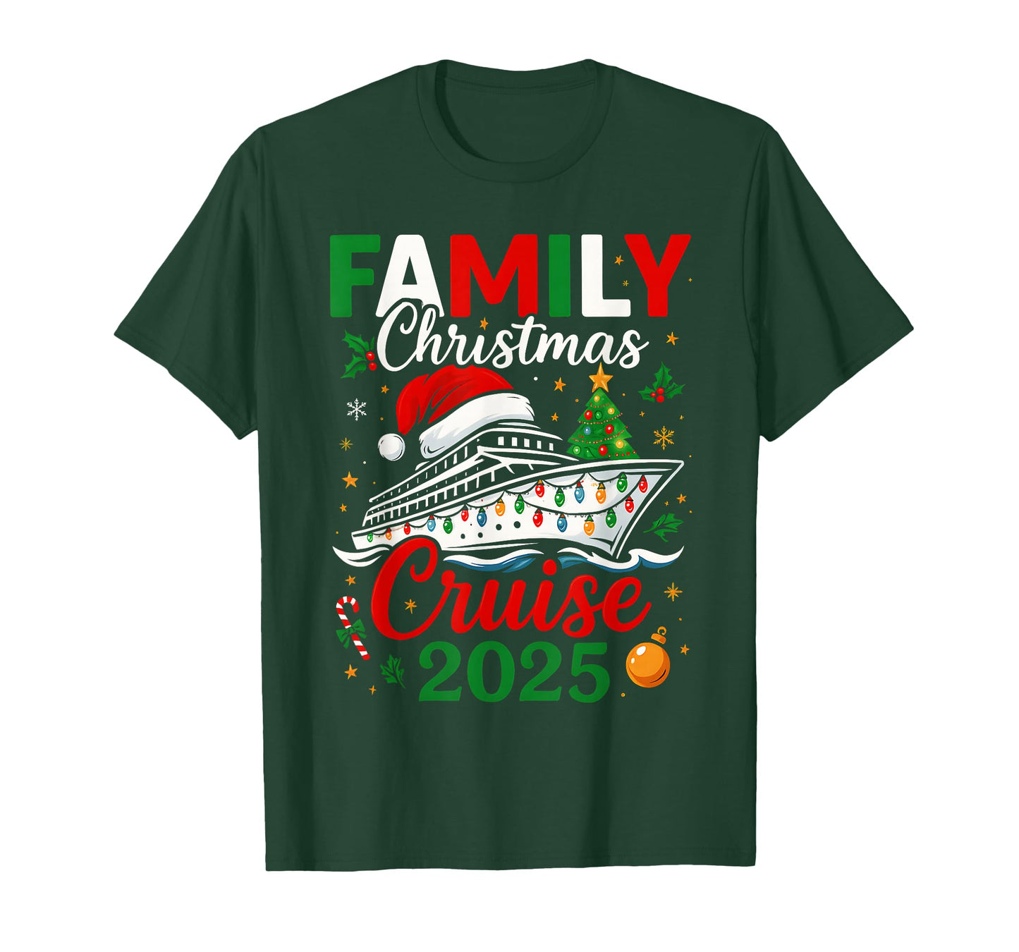 Family Christmas Cruise 2025 Matching Group Cruise Holiday T-Shirt
