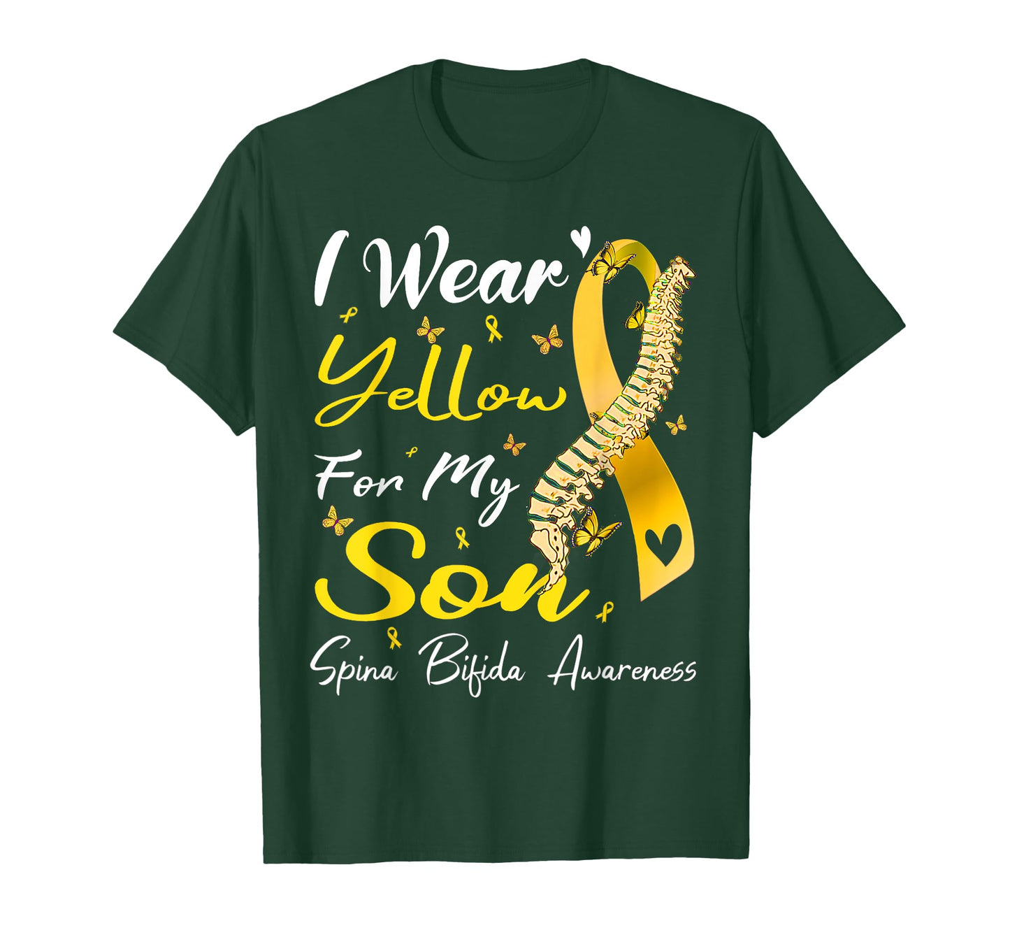 I Wear Yellow For My Son Spina Bifida Awareness T-Shirt