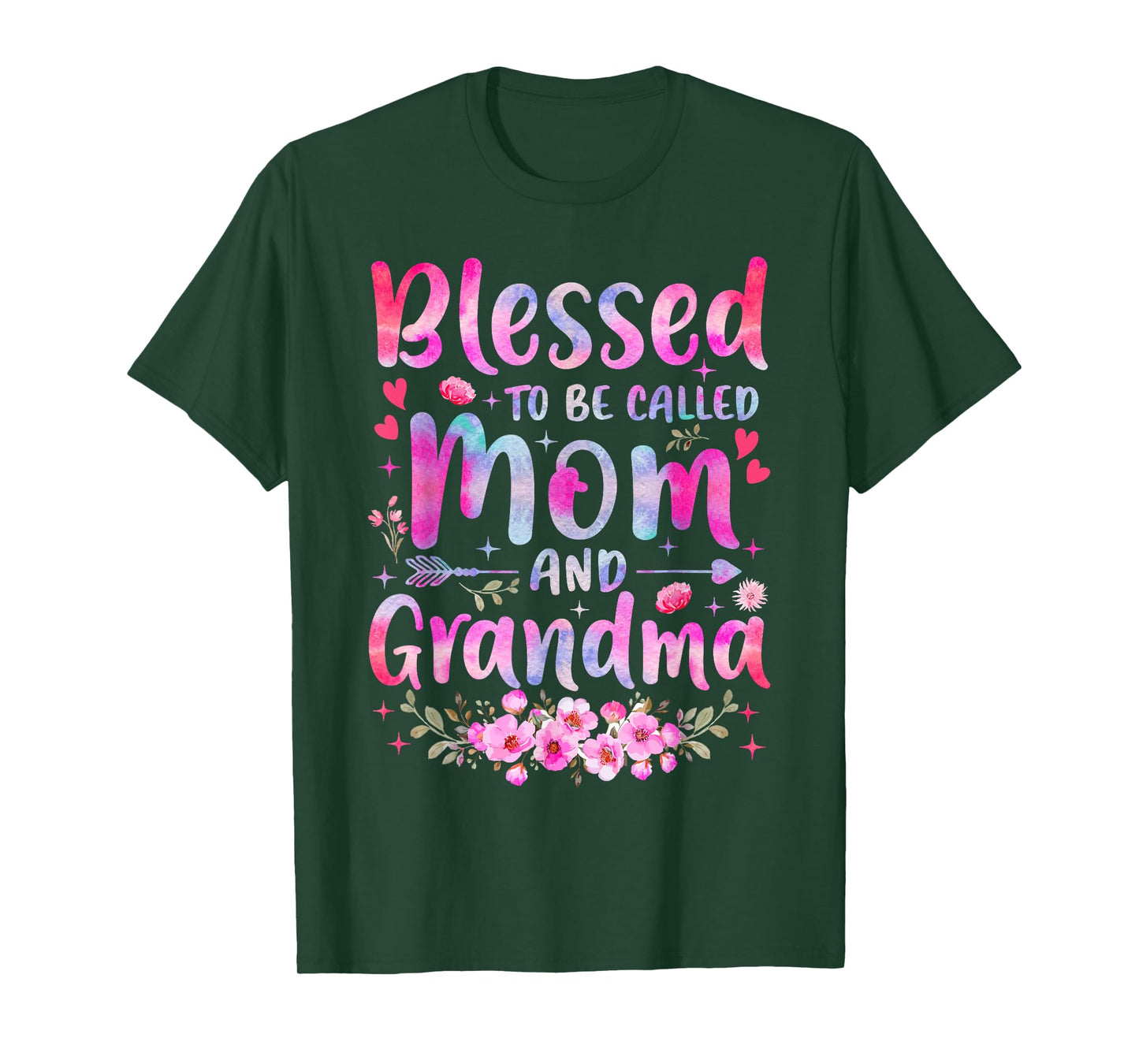 Mother's Day Blessed To Be Called Mom And Grandma Flowers T-Shirt