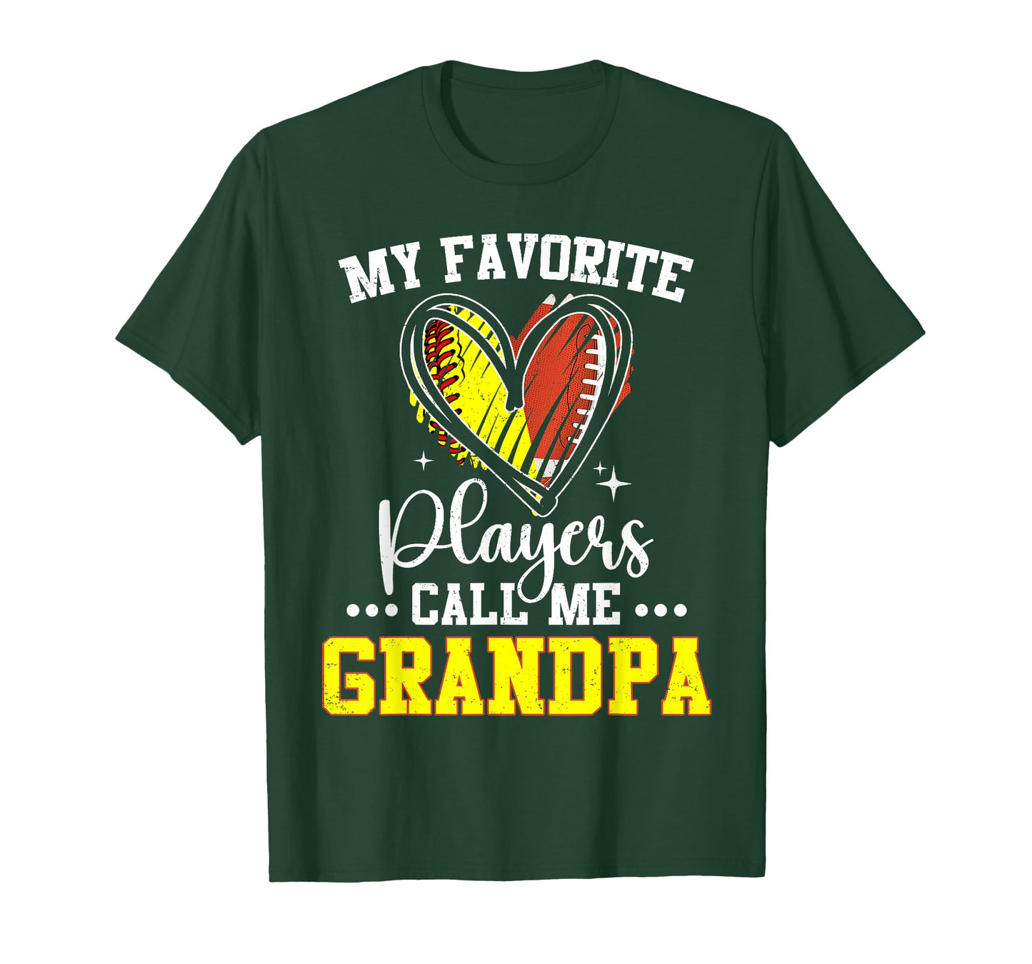 My Favorite Softball Football Players Call Me Grandpa Funny T-Shirt