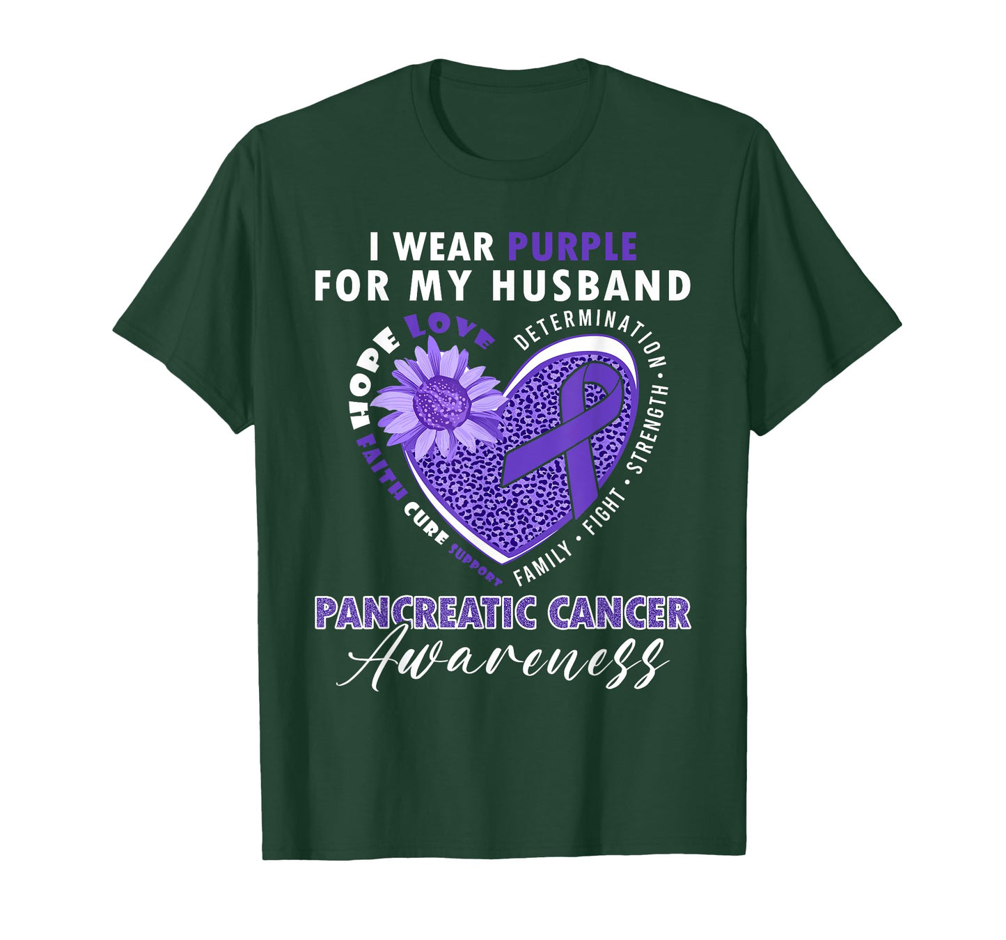 I Wear Purple For My Husband Pancreatic Cancer Awareness T-Shirt