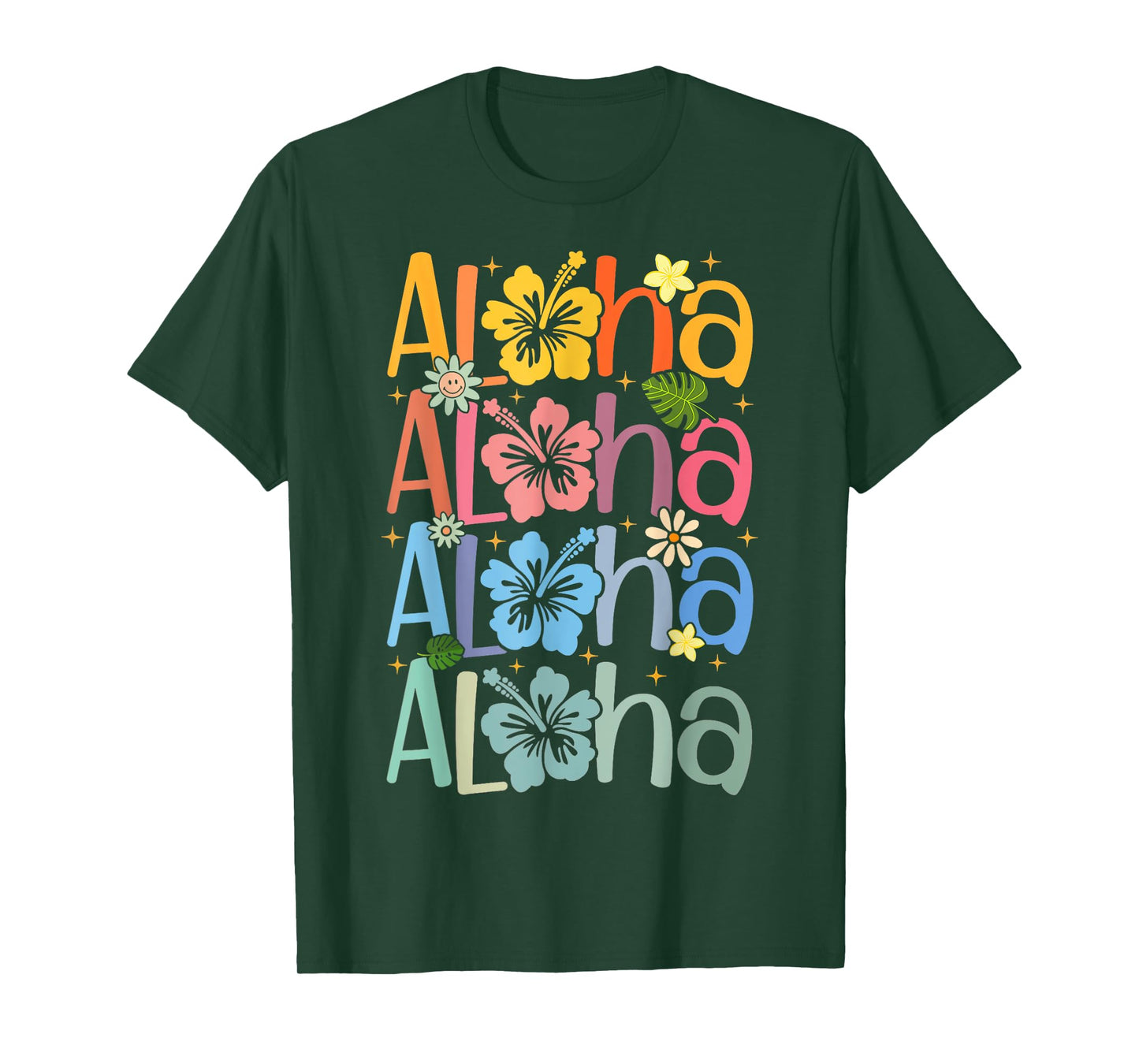 Aloha Hawaiian Summer Vacation Cute Hibiscus Kids Girl T-Shirt