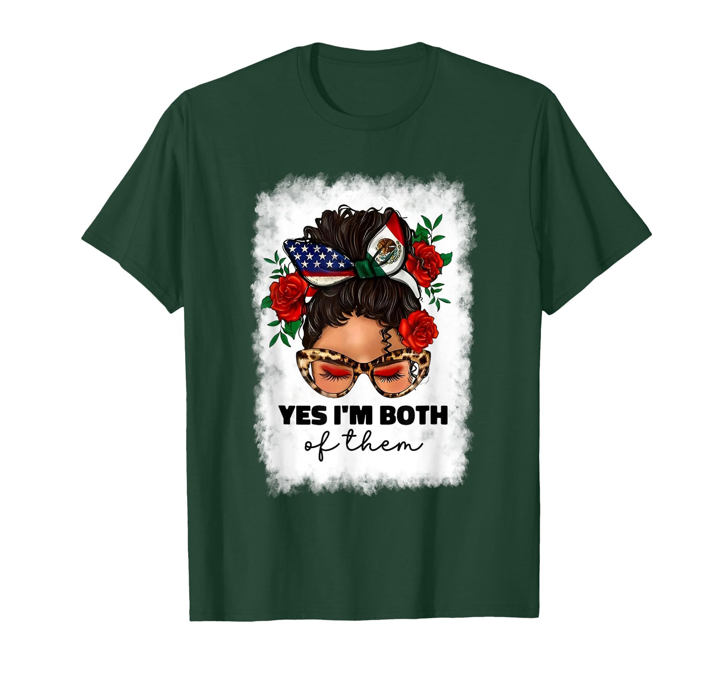 Half Mexican And American Mexico Flag Yes I'm Both Of Them T-Shirt