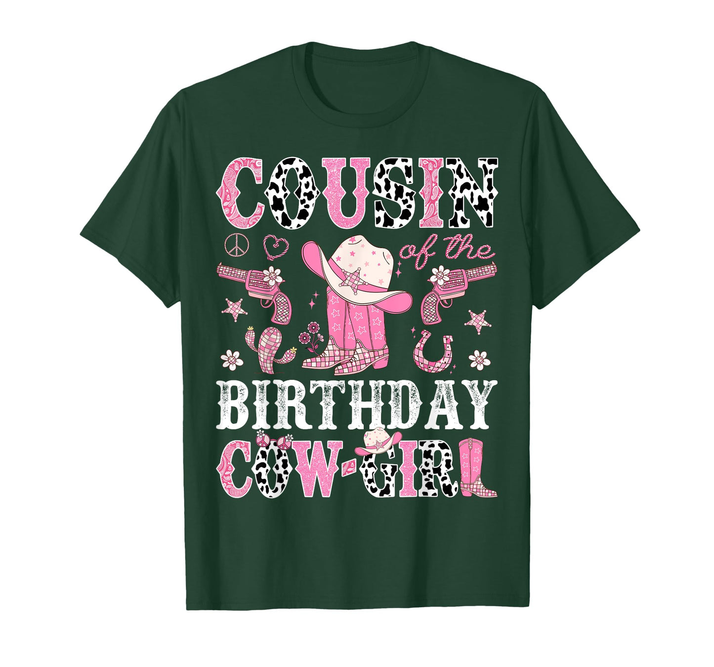 Cousin Of The Birthday CowGirl Pink Disco Rodeo Western T-Shirt