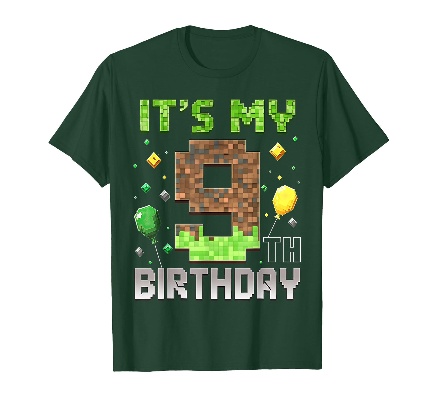 Kids 9th Birthday Gamer Pixel 9 Years Old Video Game Party T-Shirt