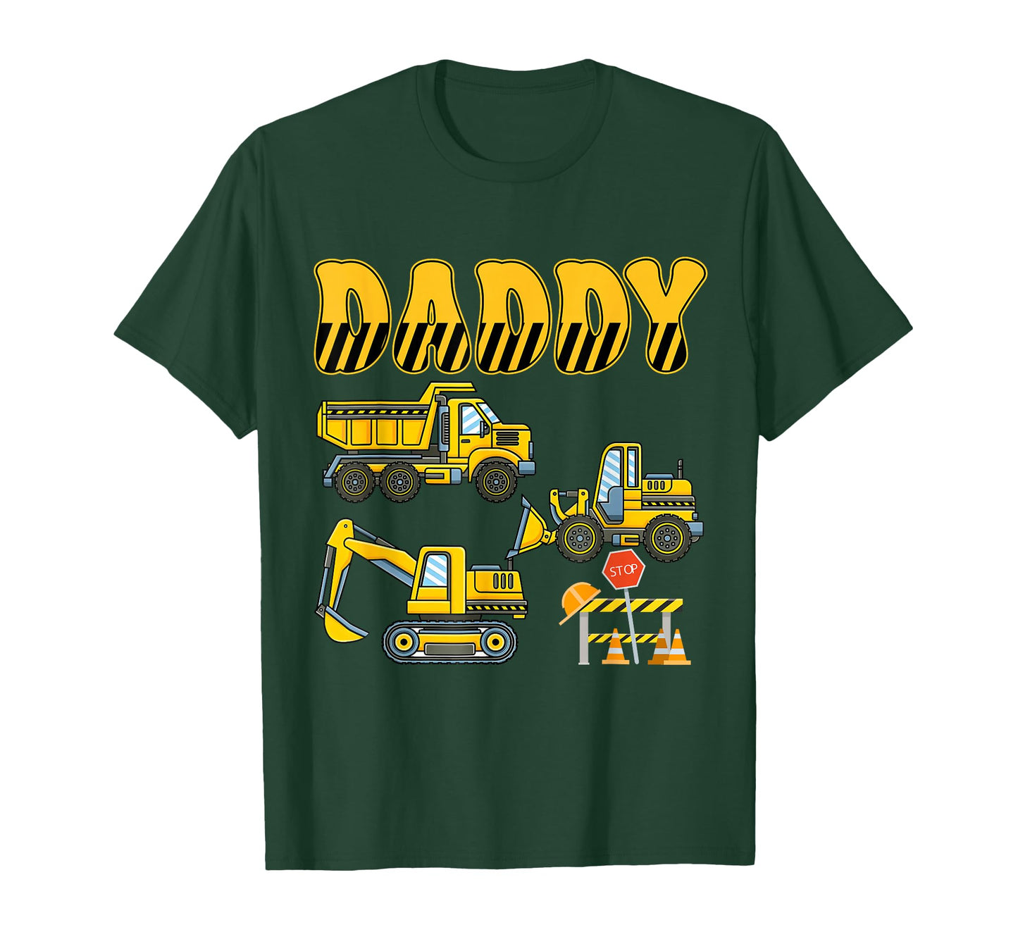 Funny Daddy Construction Excavator Kids Boy Family Set T-Shirt