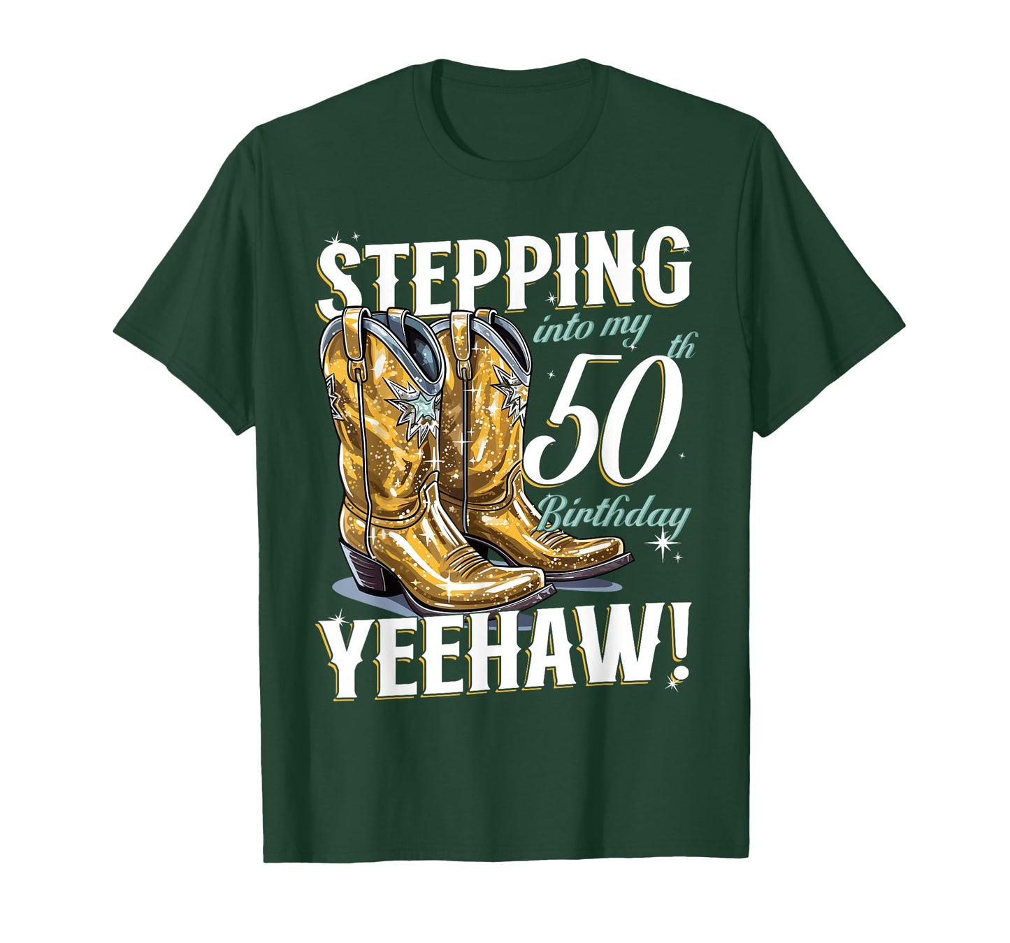 Country Stepping Into My 50th Birthday 50 Yeehaw T-Shirt