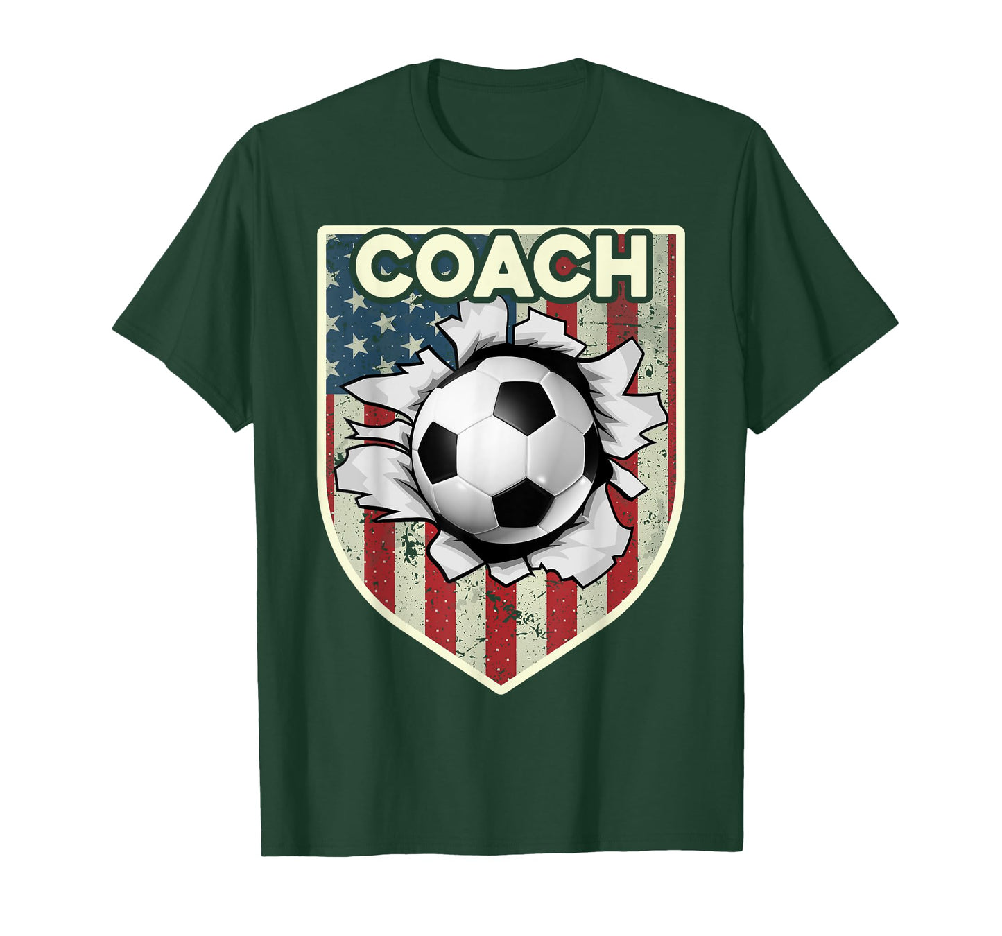 USA Flag Soccer Coach Funny Soccer Trainer American Outfit T-Shirt