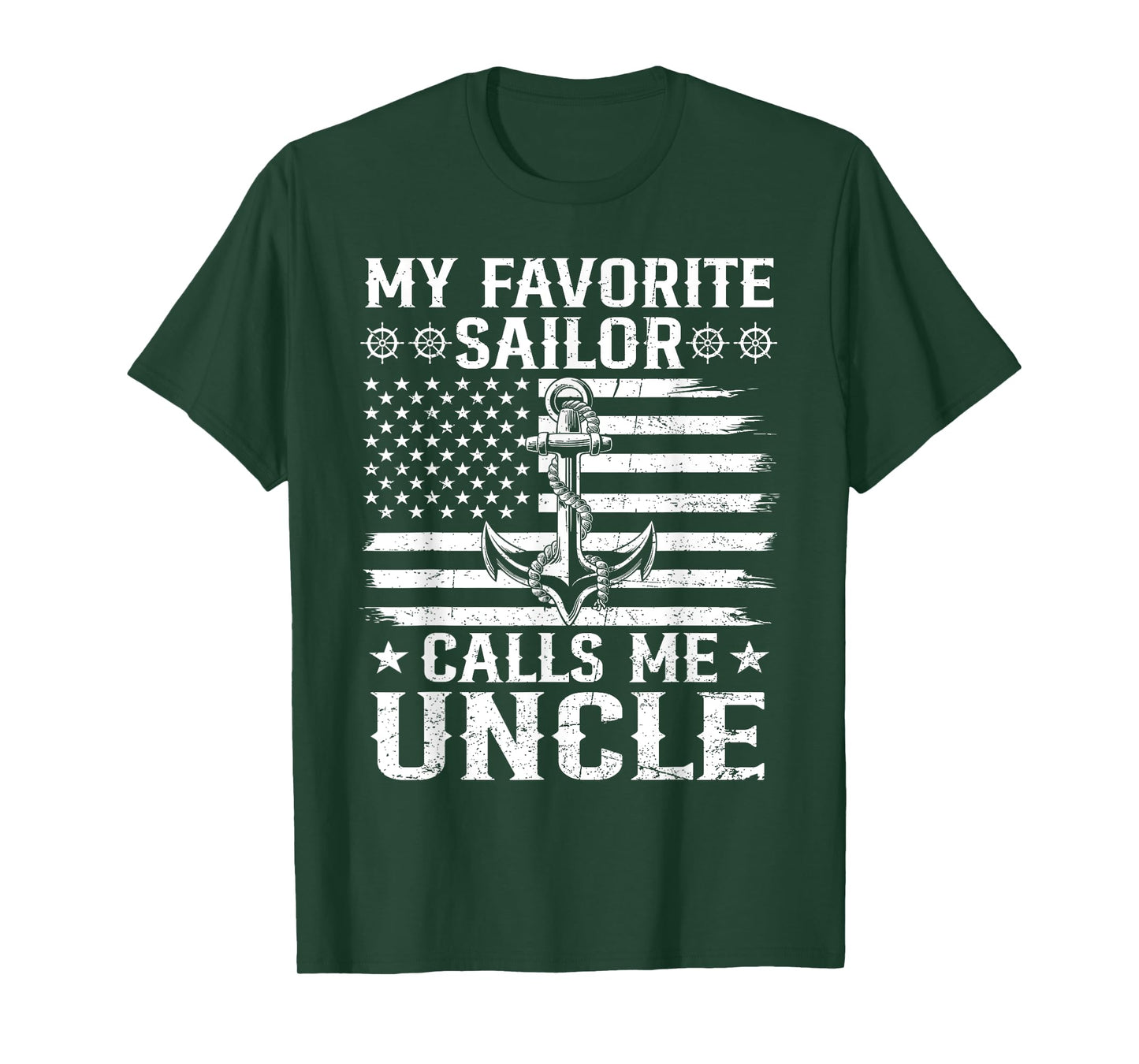 My Favorite Sailor Calls Me Uncle Family Matching Flag US T-Shirt