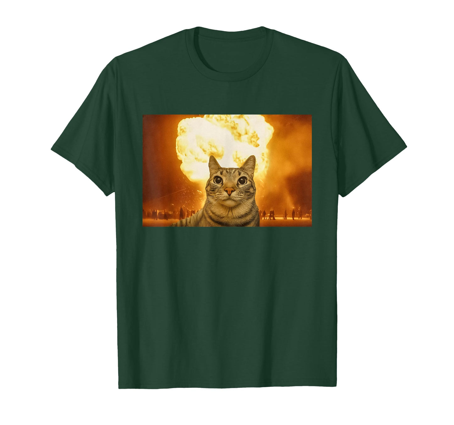 Funny Cat Explosion Meme Brain Rot Men Women Humor T-Shirt